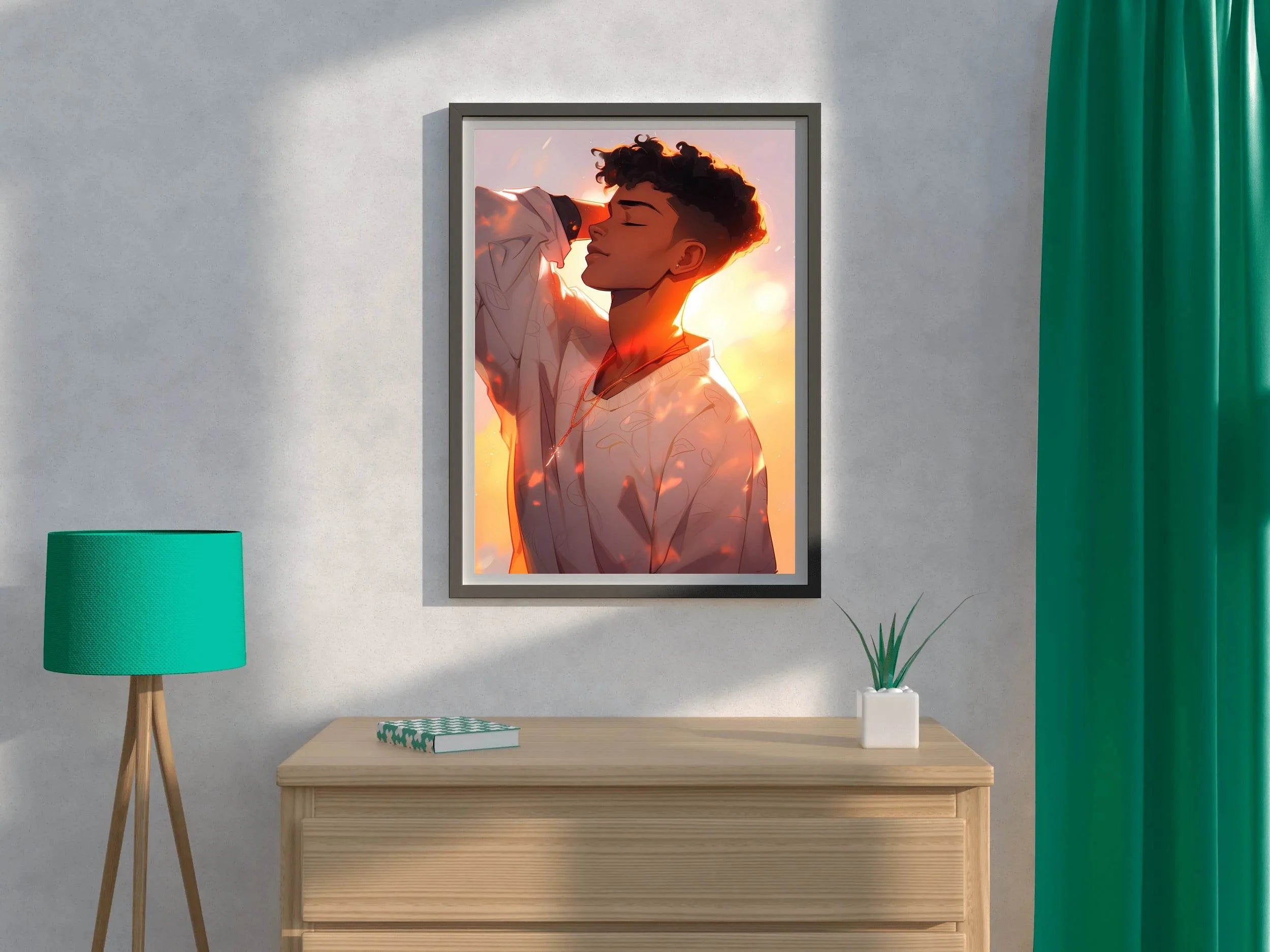Anime Style Man Portrait Anime Wall Art - beink online art store