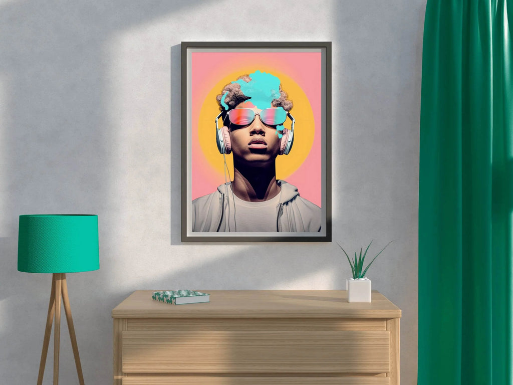 Hey DJ Headphones Wall Art - beink online art store