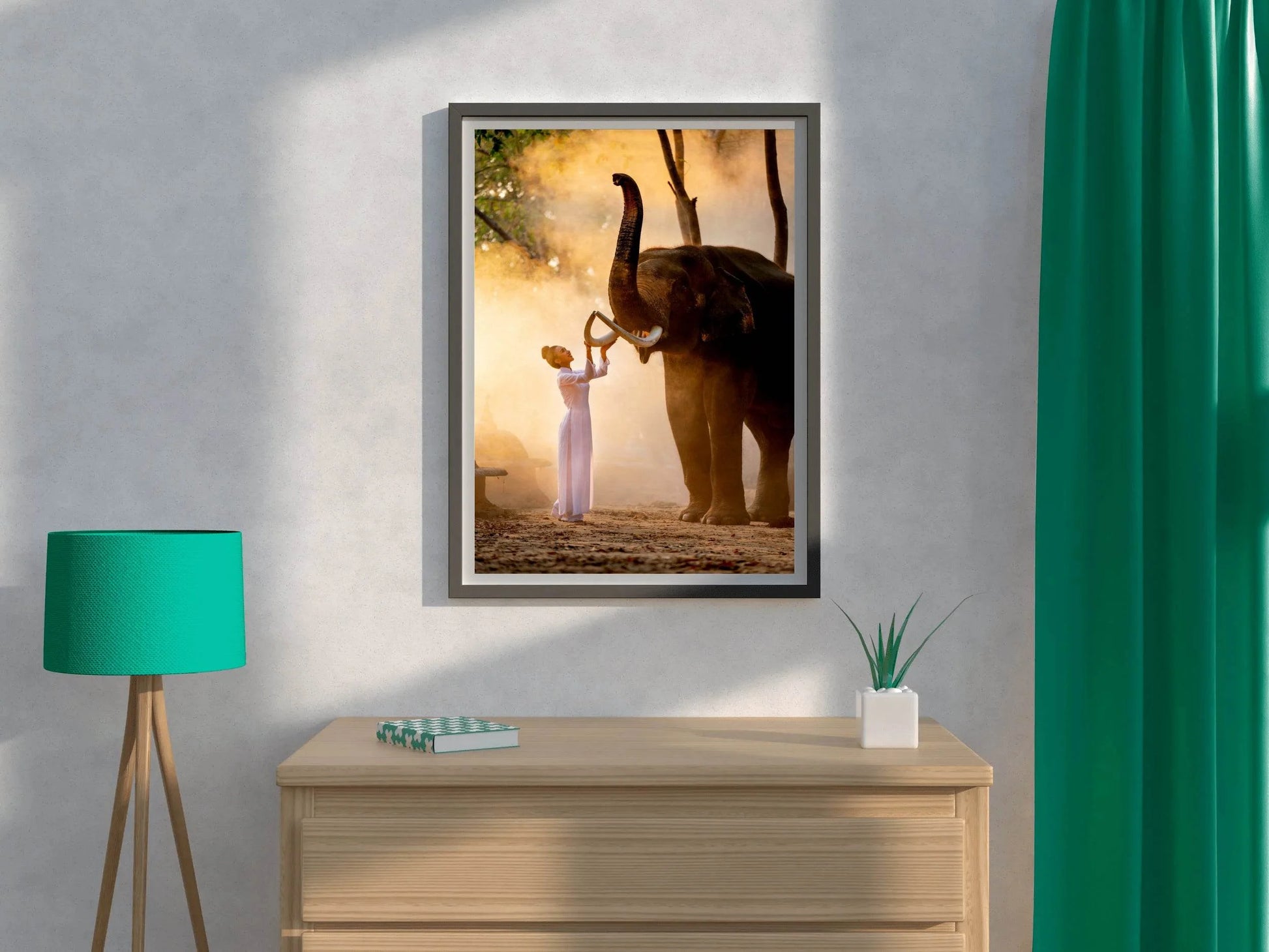 Women and Elephant Animal Wall Art - beink online art store