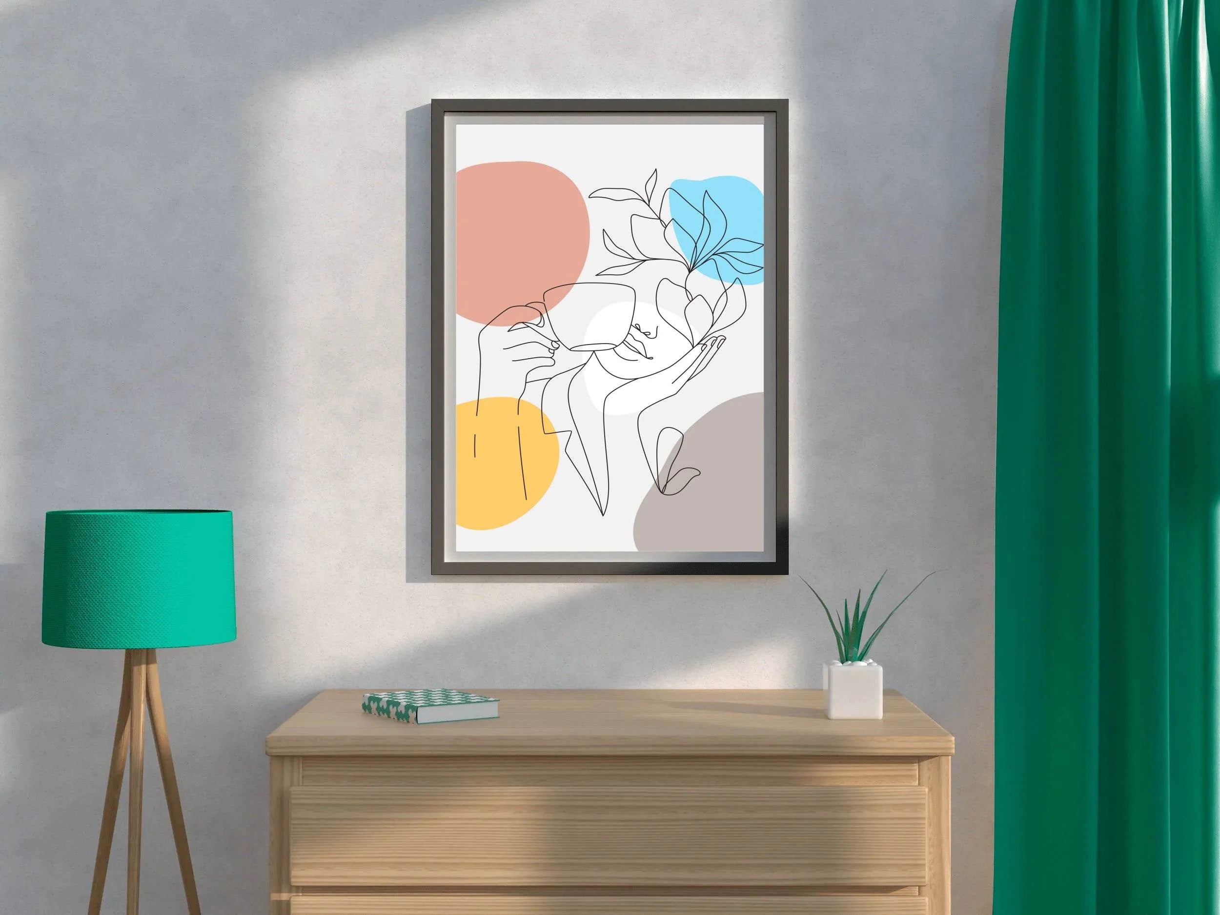 Girl Drinking Tea Wall Art - beink online art store