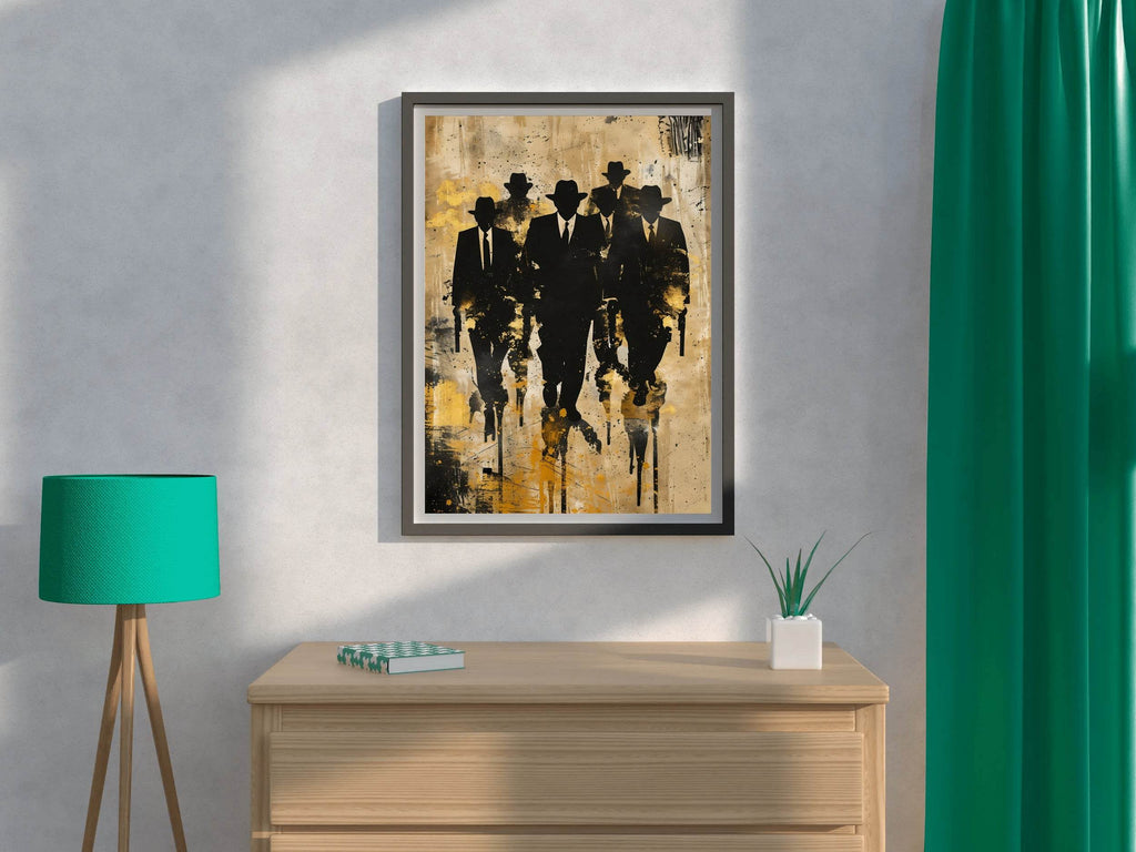 Painting of a Group of Men in Suits and Hats - beink online art store