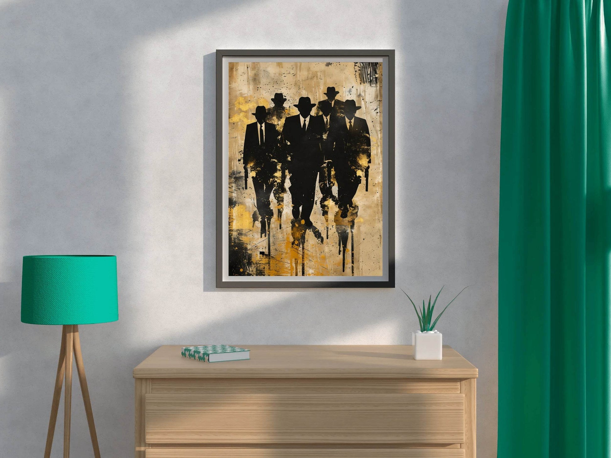 Painting of a Group of Men in Suits and Hats - beink online art store