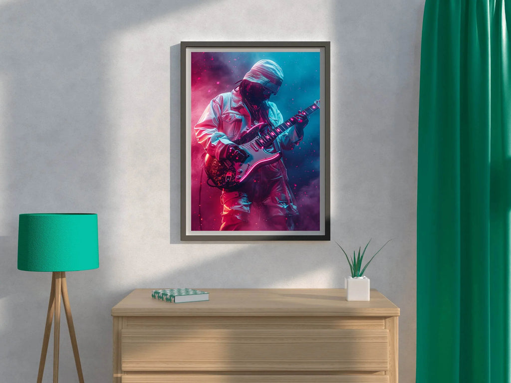 Black Guitarist Wall Art - beink online art store