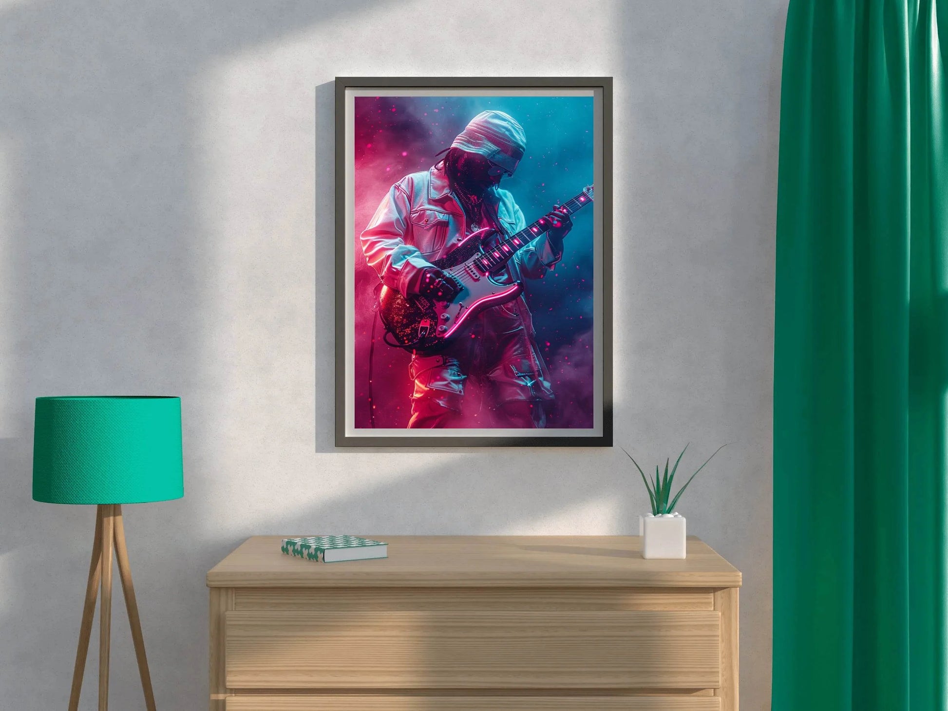 Black Guitarist Wall Art - beink online art store