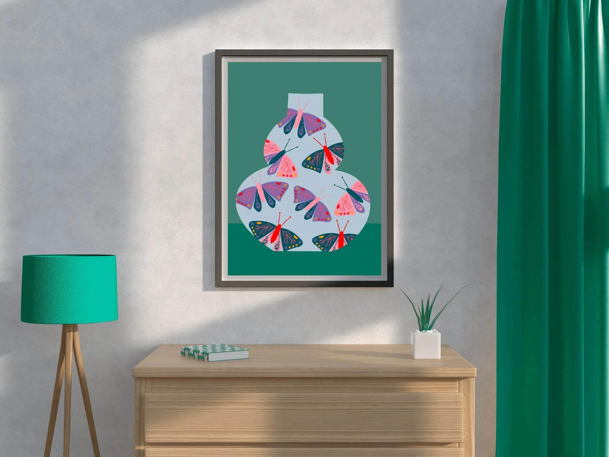 Painting a Water Jug With a Butterfly Design Art - beink online art store
