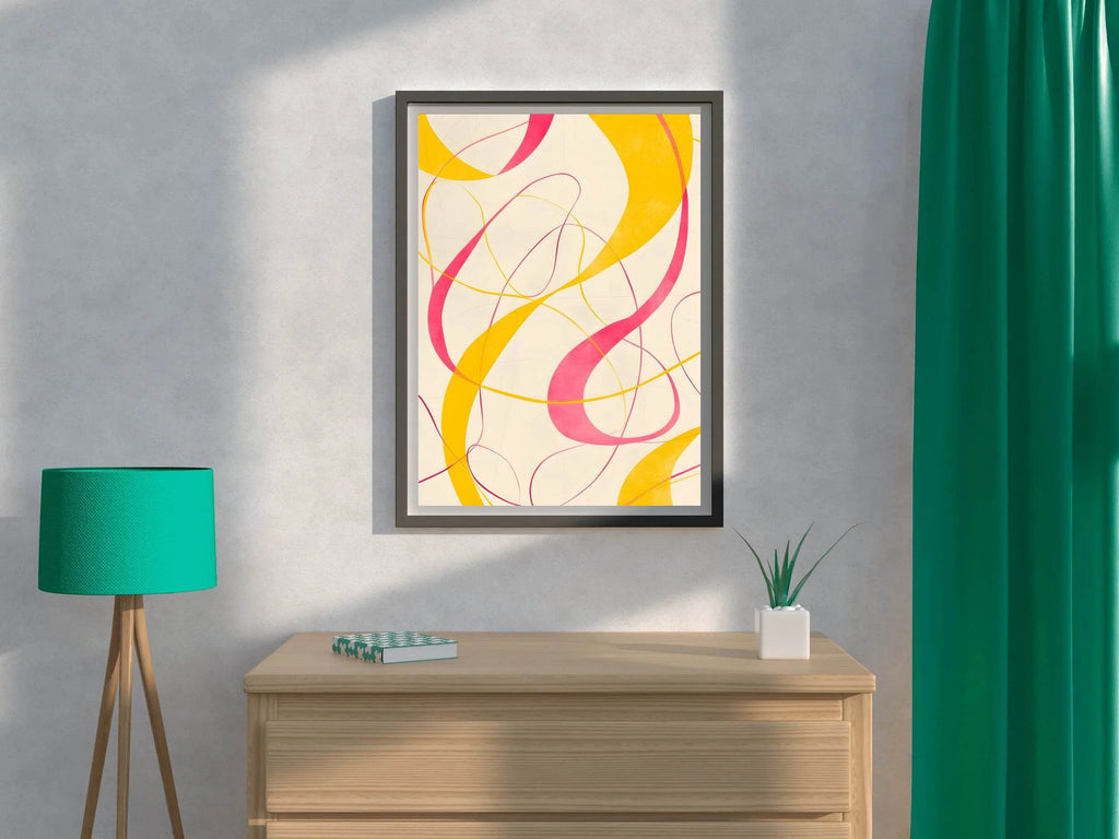 Pink and Red Abstract Digital Art - beink online art store