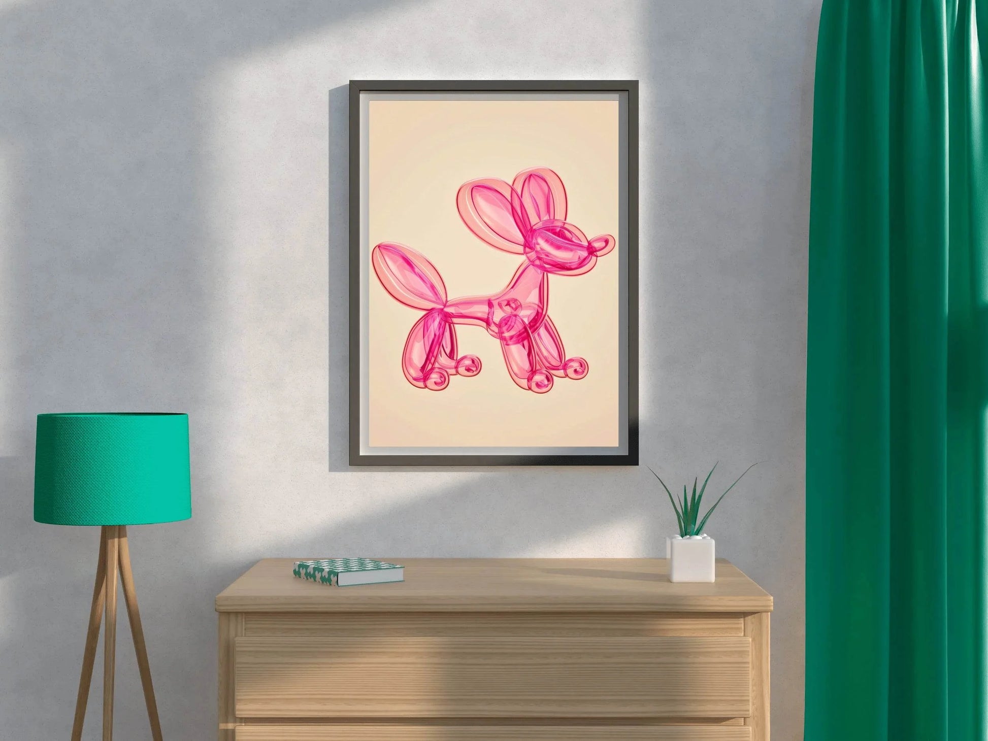 Pink Preppy Balloon Dog Wall Art - beink online art store