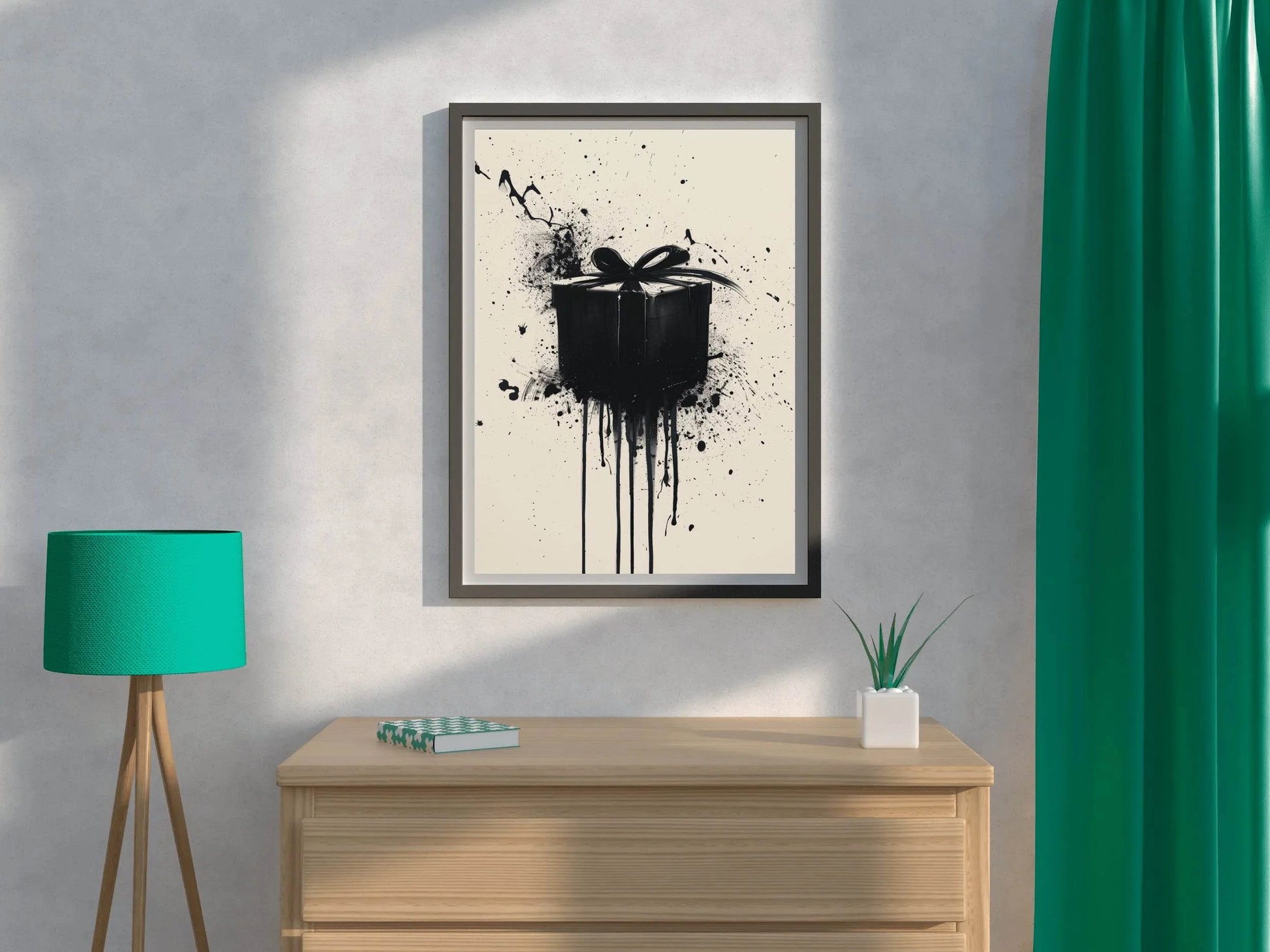 Black Gift Box Modern Wall Art - beink online art store