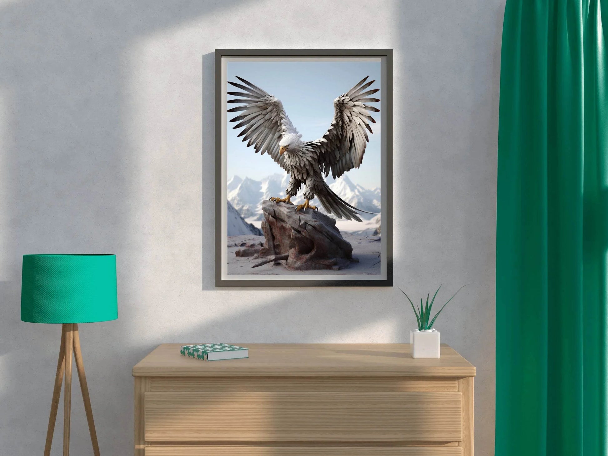 Bald Eagle With Open Wings Wall Art - beink online art store
