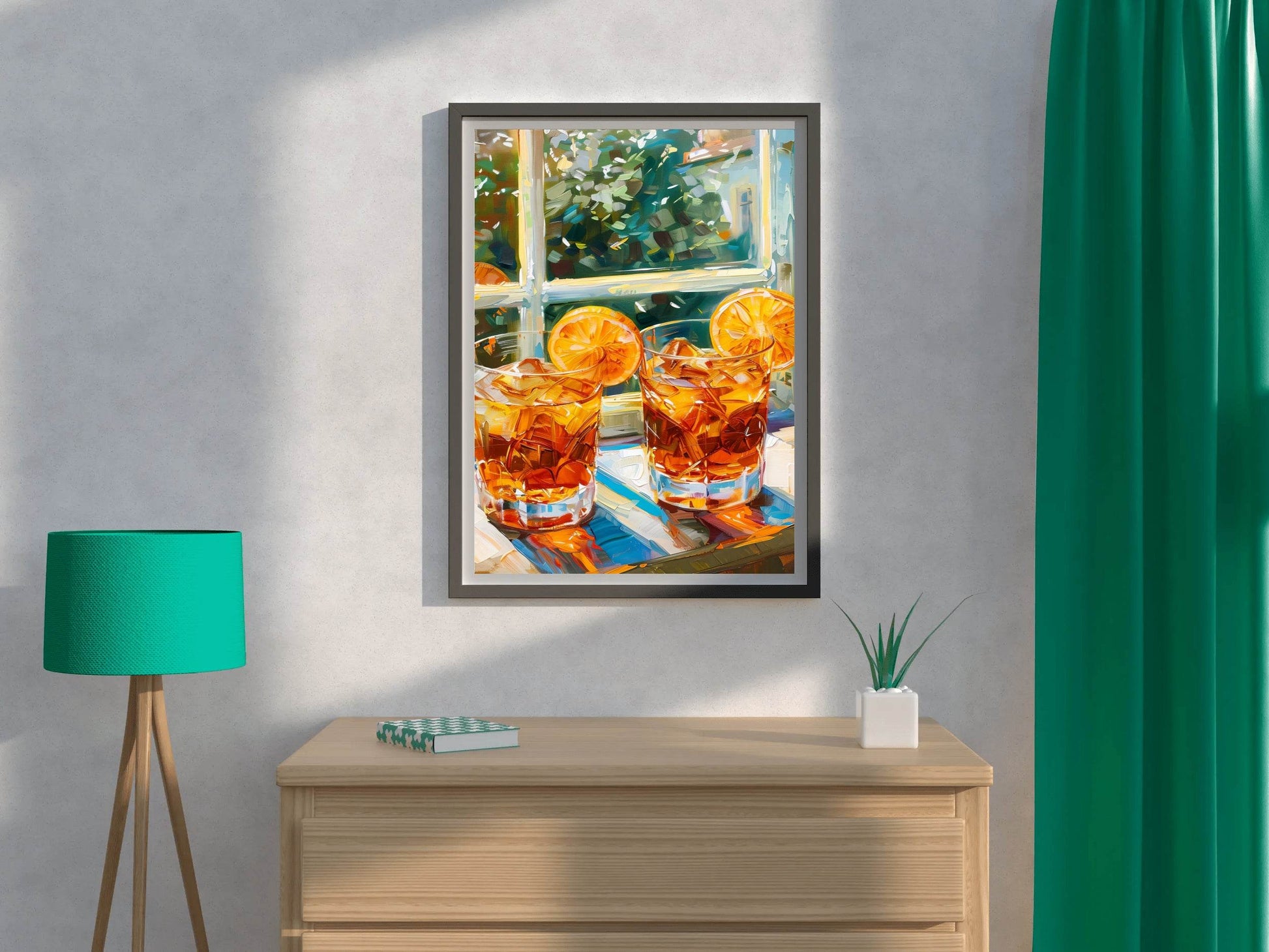 Two Glasses of Iced Tea Window View Wall Art - beink online art store