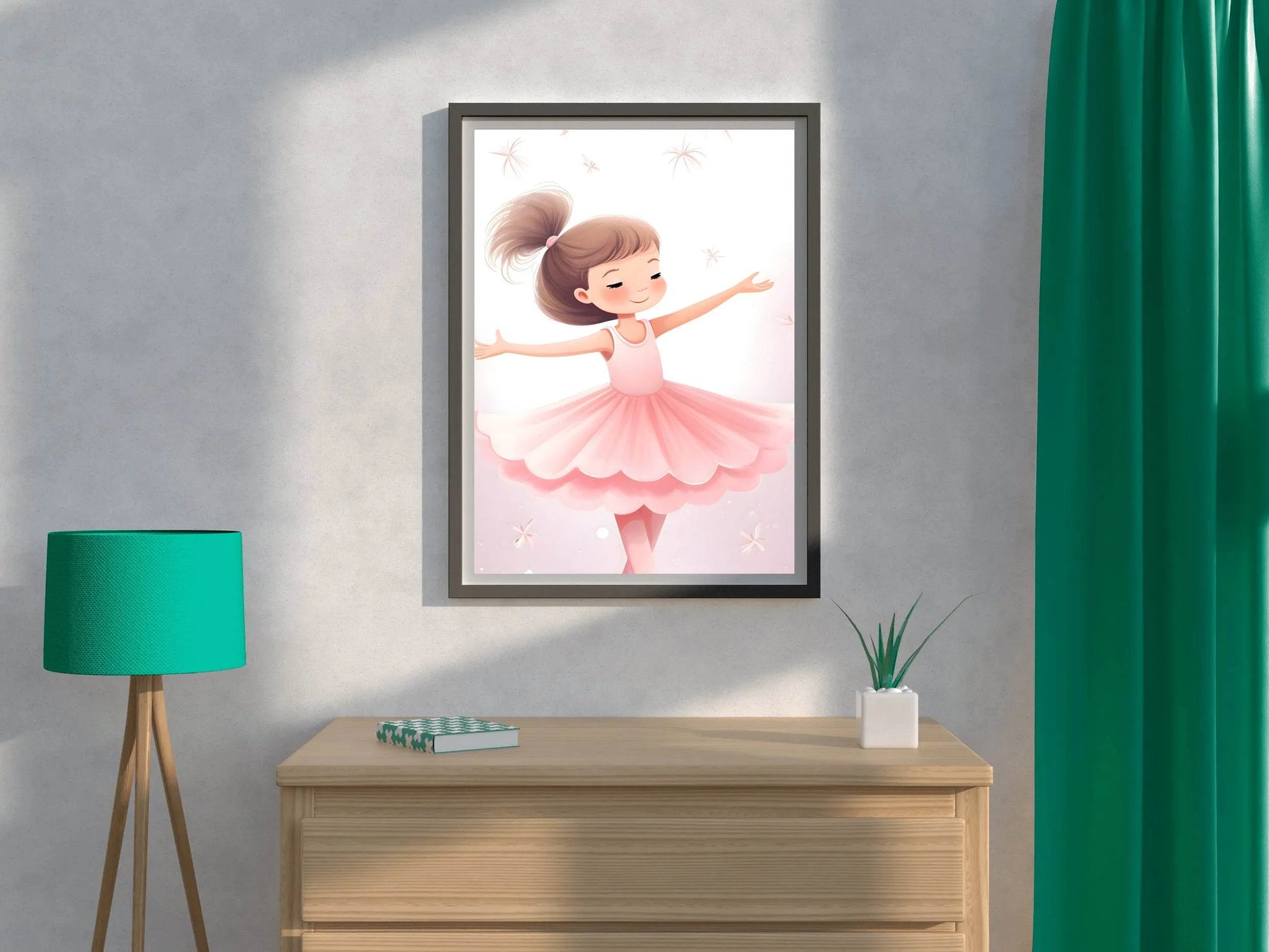Cute little Girl Bellet Dance in Pink Dress - beink online art store