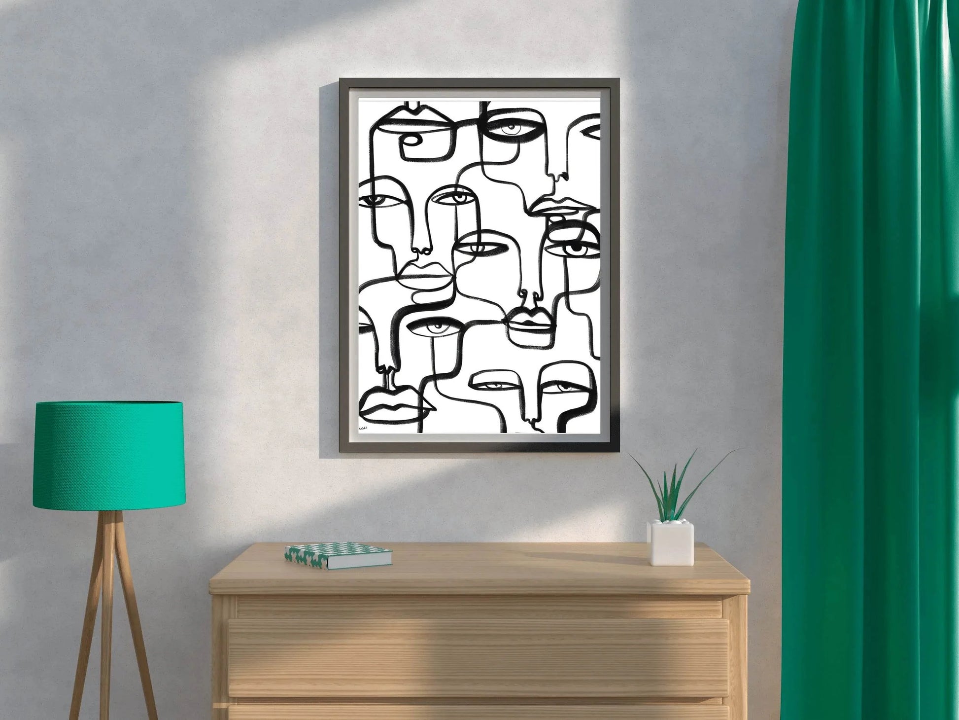 Interconnected Faces Modern Wall Art - beink online art store