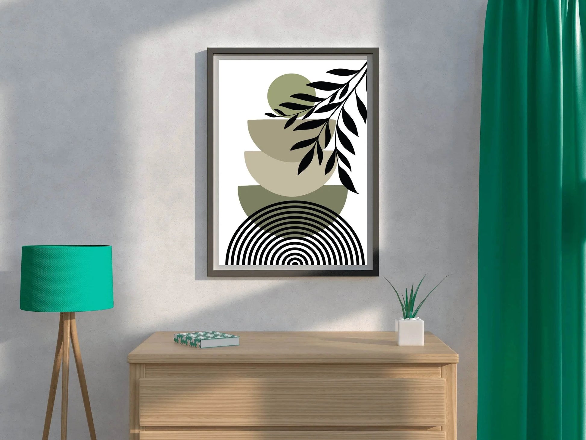 Abstract Leaves Branch Spiraled Circle ArtWork - beink online art store