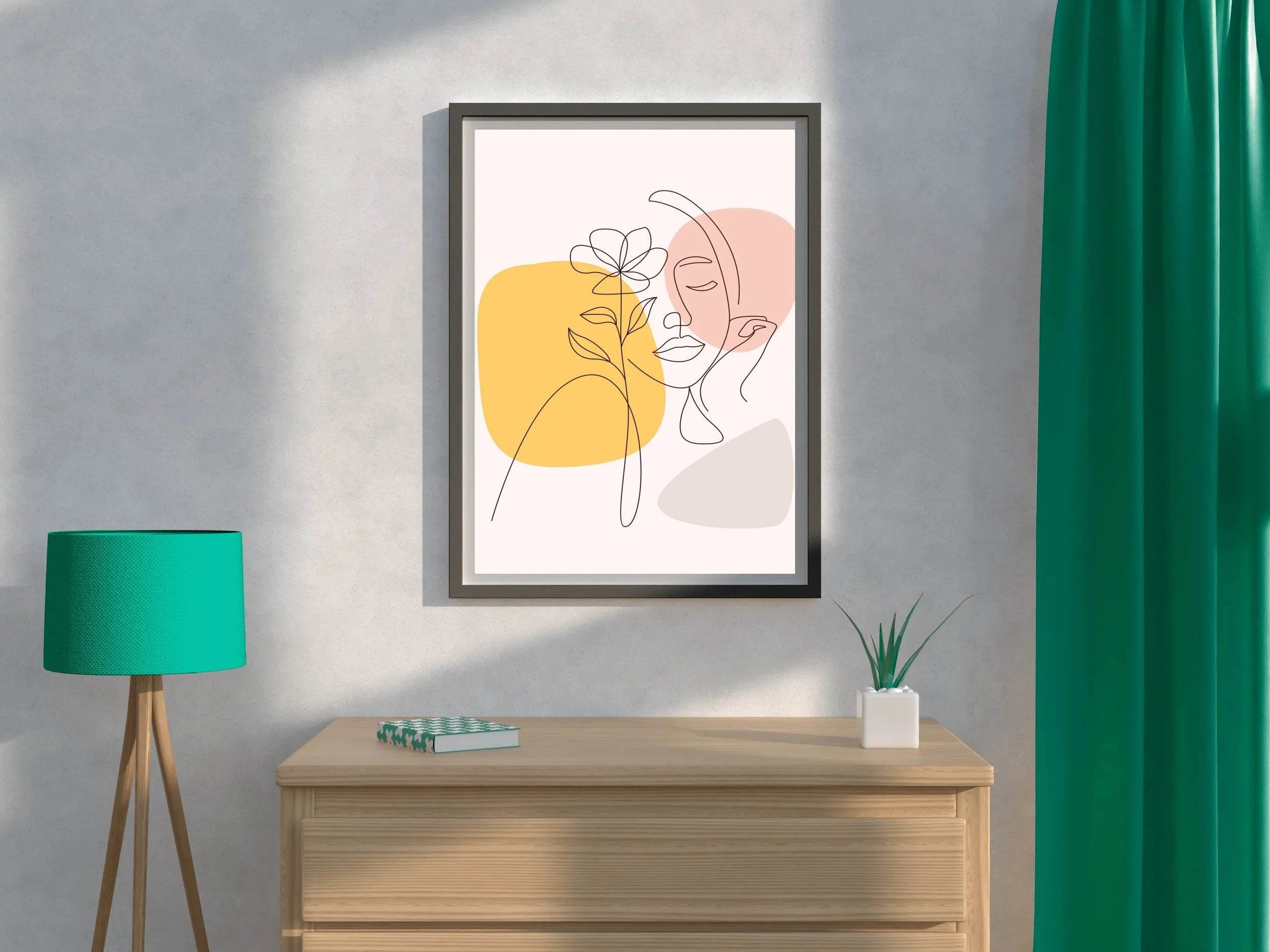 Half Face With Flowers Wall Art - beink online art store