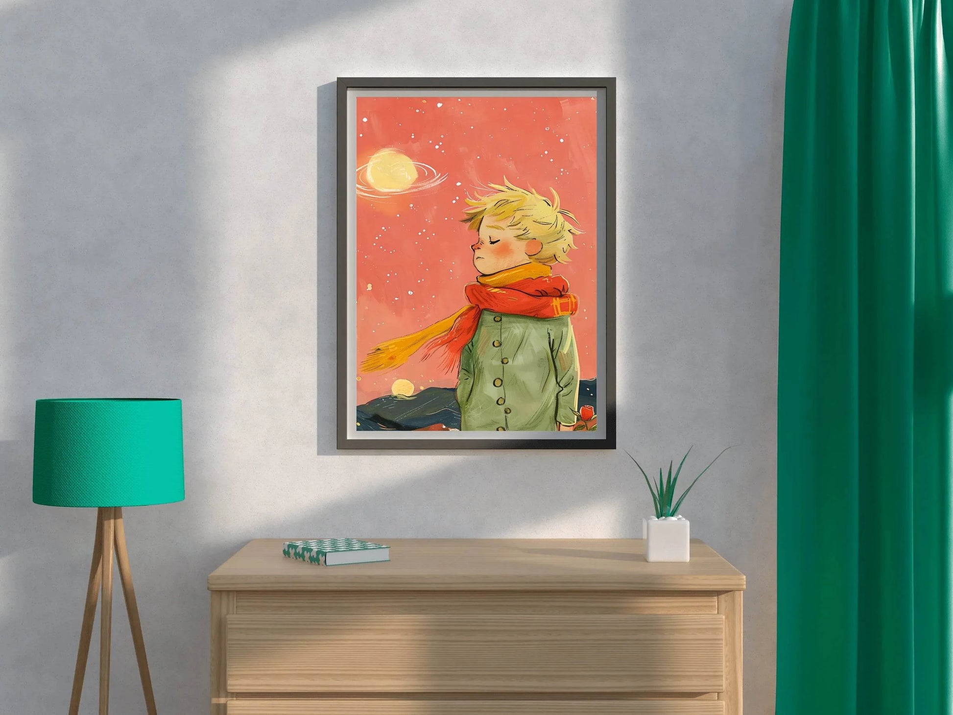 Illustration of Boy in Winter With Sunny Day - beink online art store