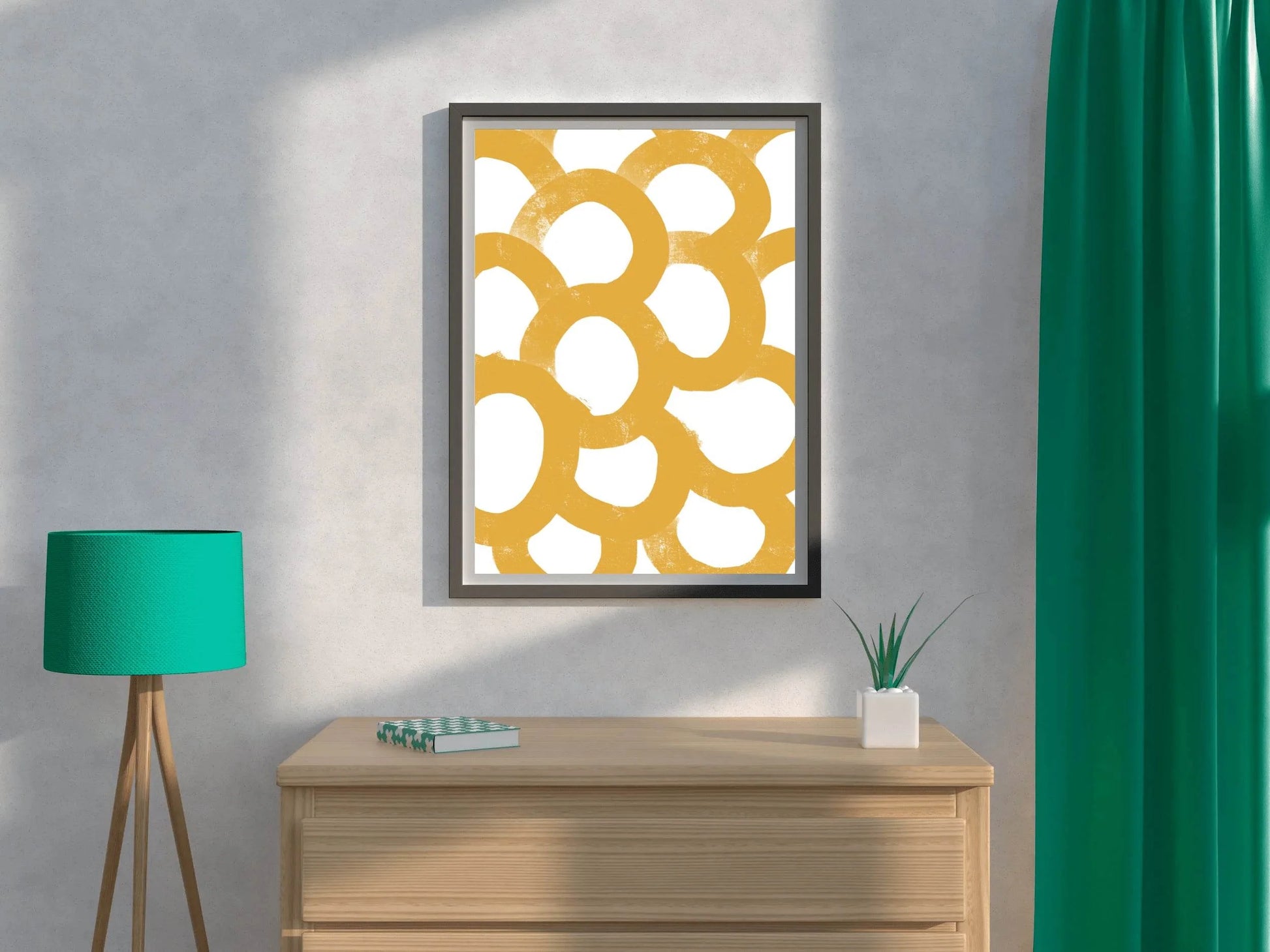 Yellow Contiguous Circles Wall Art - beink online art store