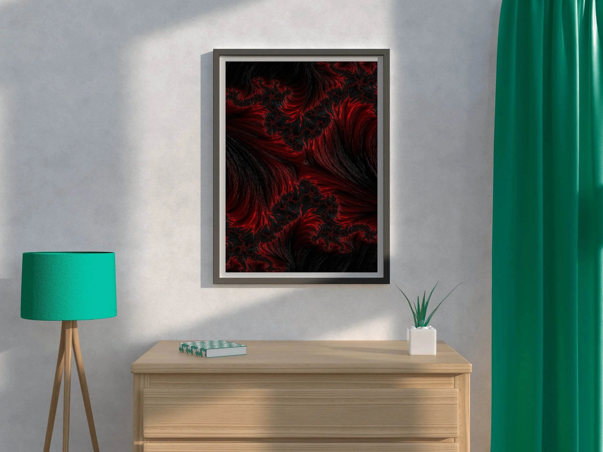 Dark Magnetic Waves Abstract Wall Art - beink online art store