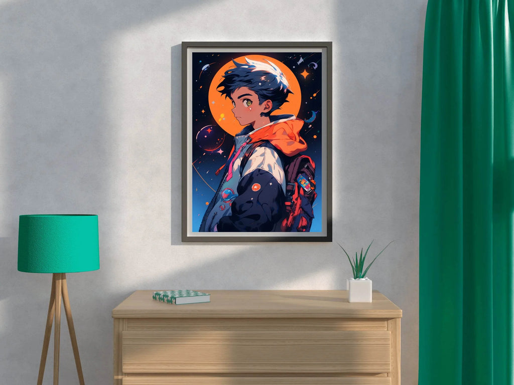 Anime Boy with Backpack Wall Art - beink online art store