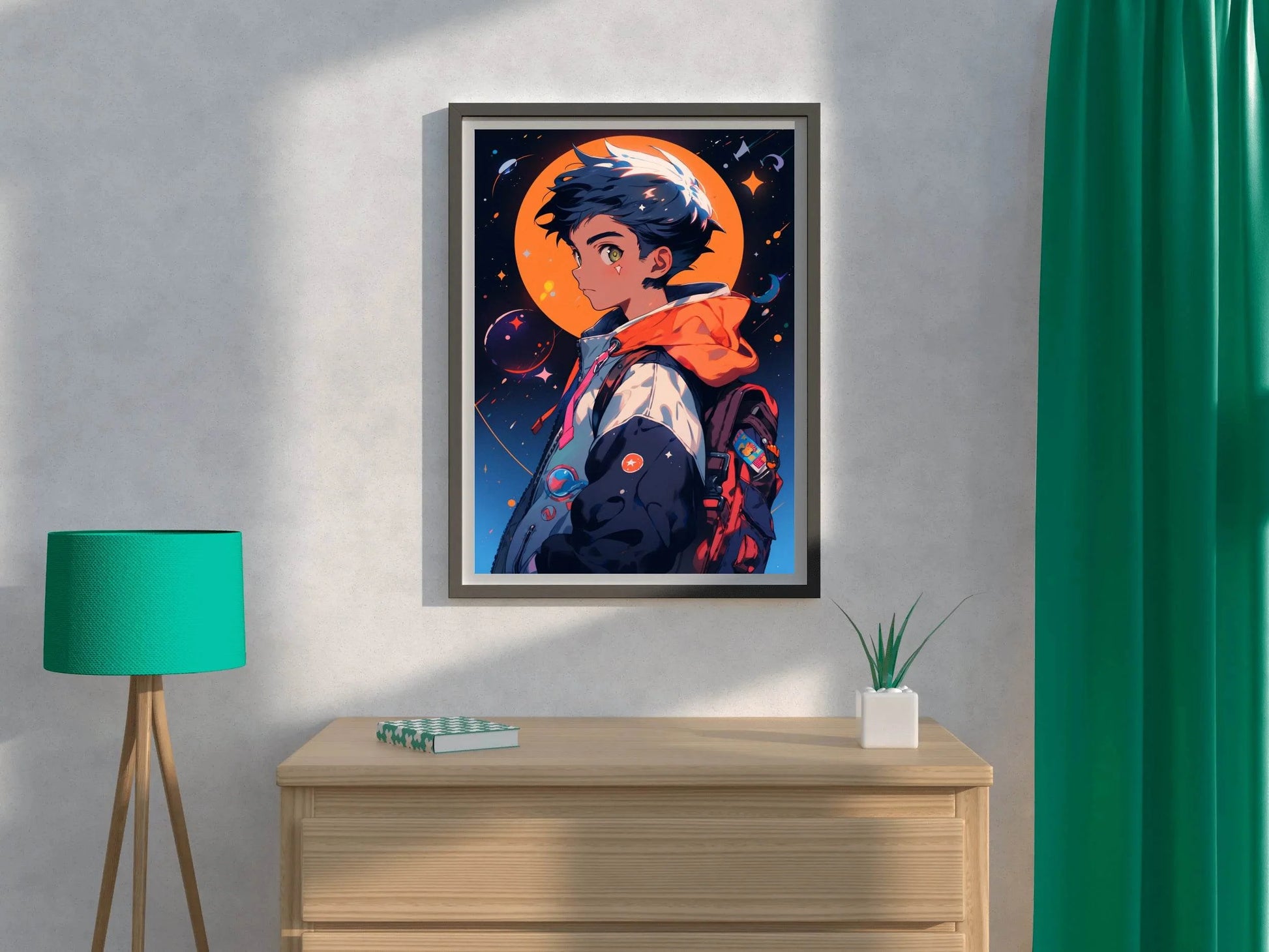 Anime Boy with Backpack Wall Art - beink online art store