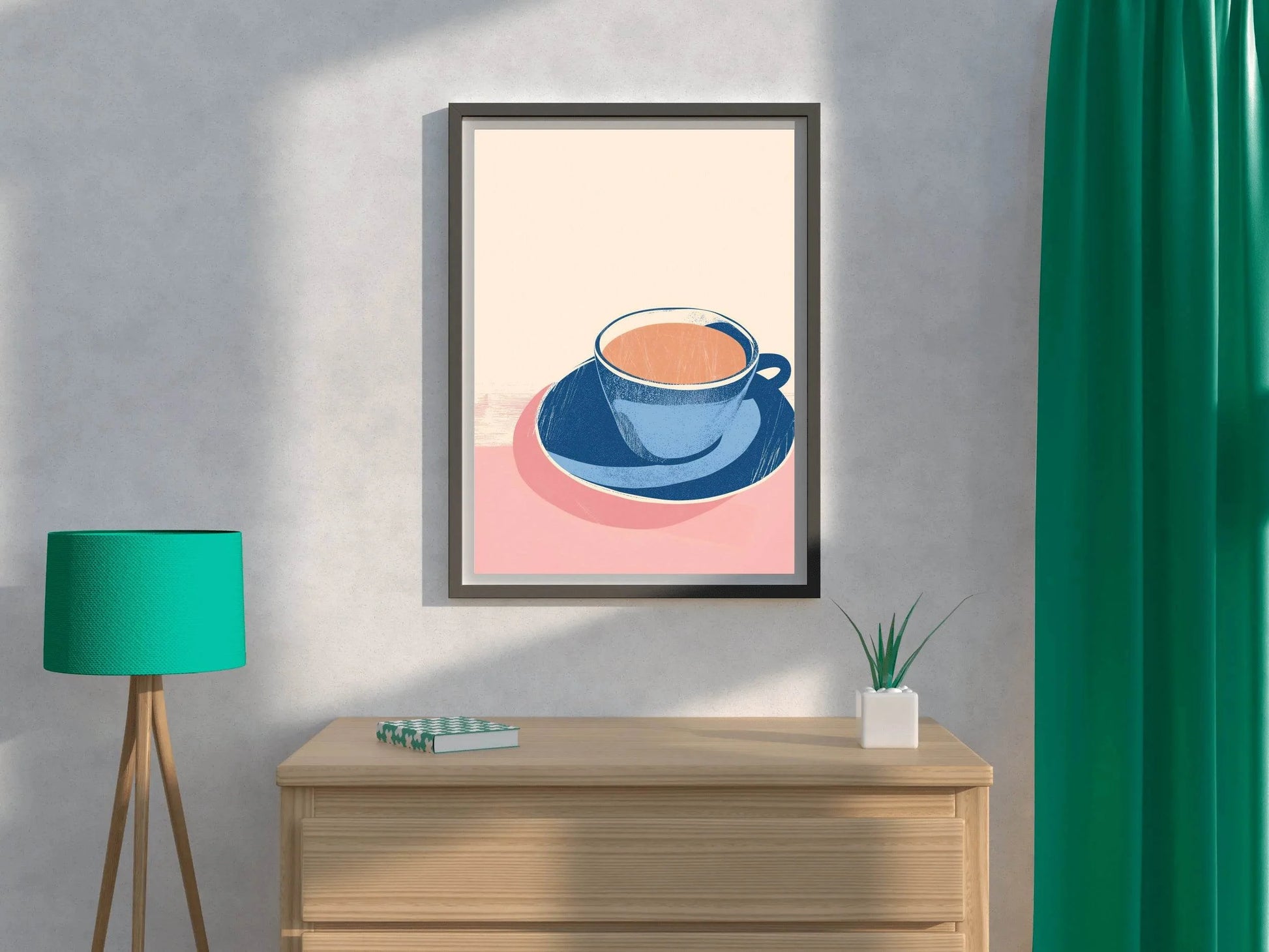 Blue Cup of Tea Wall Art - beink online art store