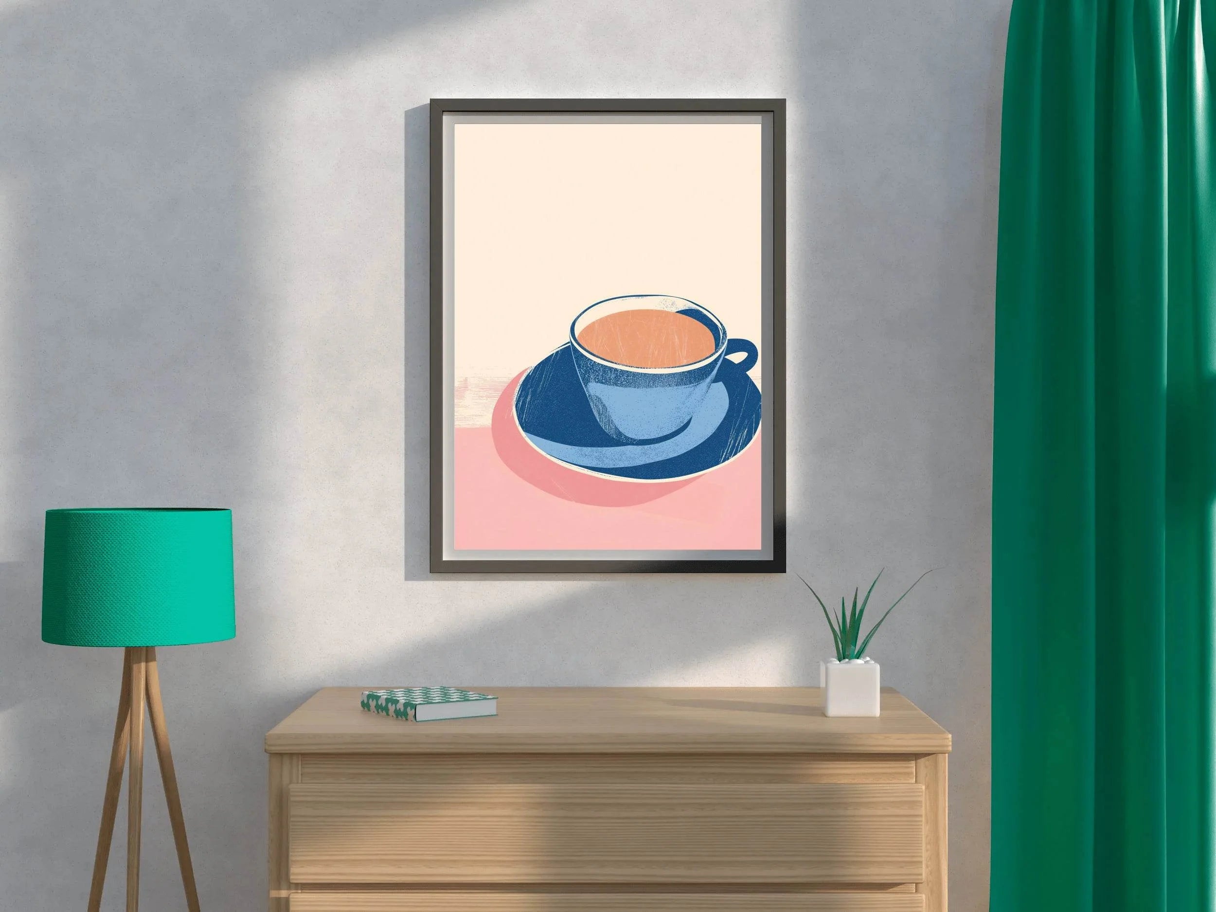 Blue Cup of Tea Wall Art - beink online art store