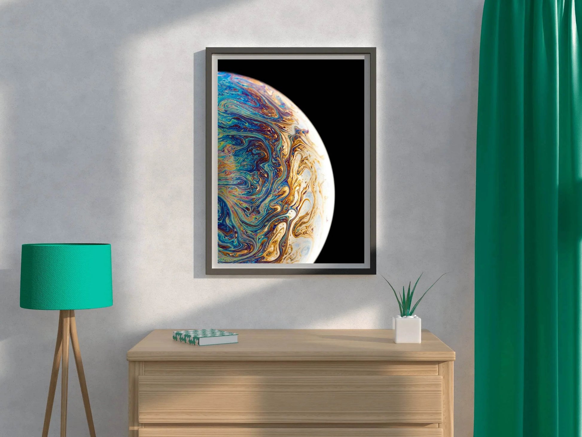 Multicolor Planet Fluid Painting Abstract Wall Art - beink online art store