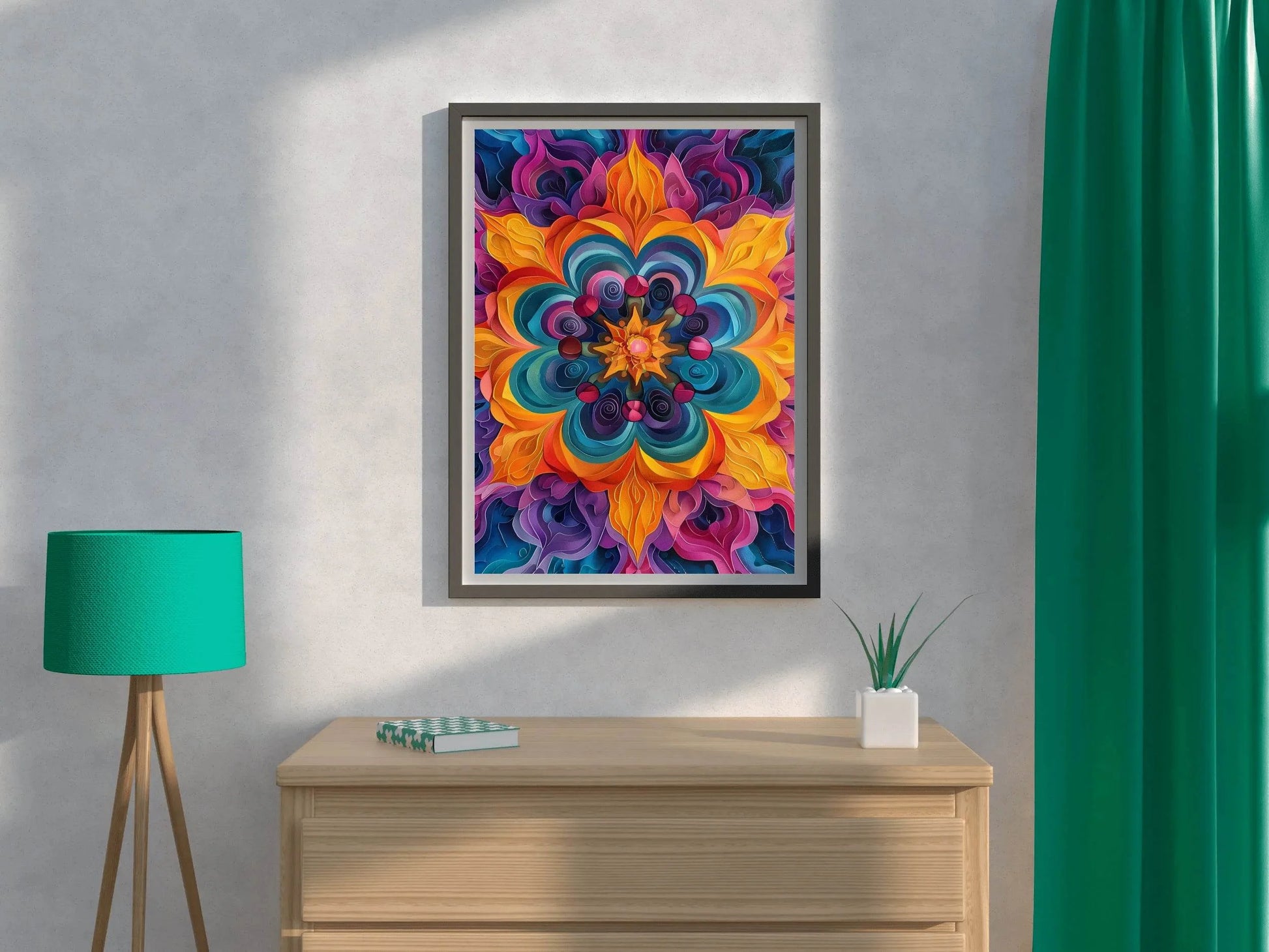 Flower Mandala Pattern Wall Art - beink online art store