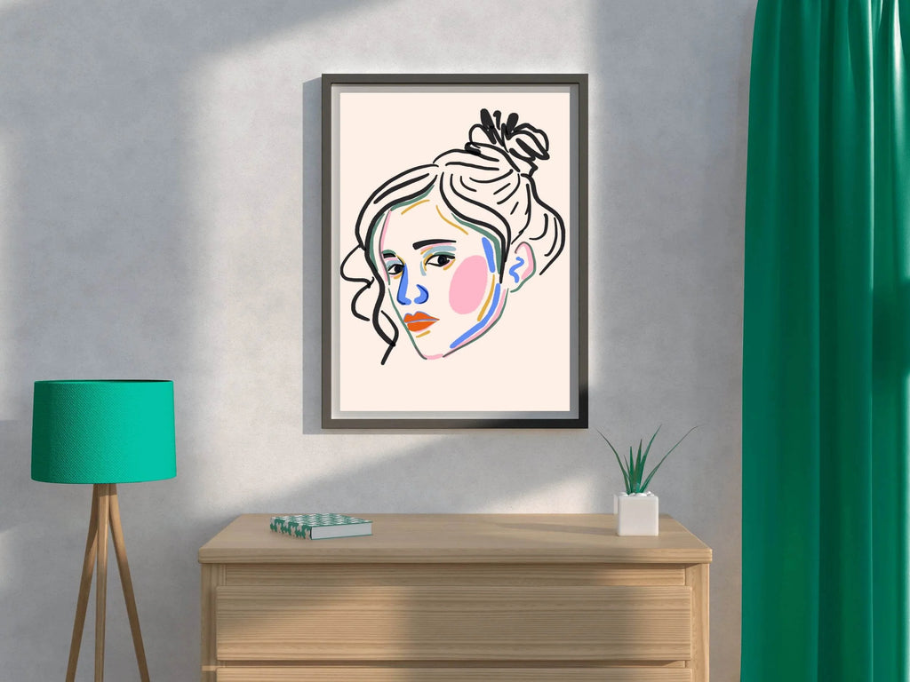 Colorful Portrait of A Woman Wall Art - beink online art store
