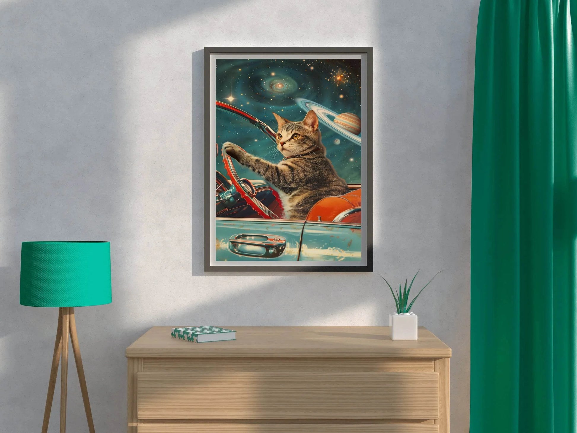 Driving A Cat in Space Wall Art - beink online art store