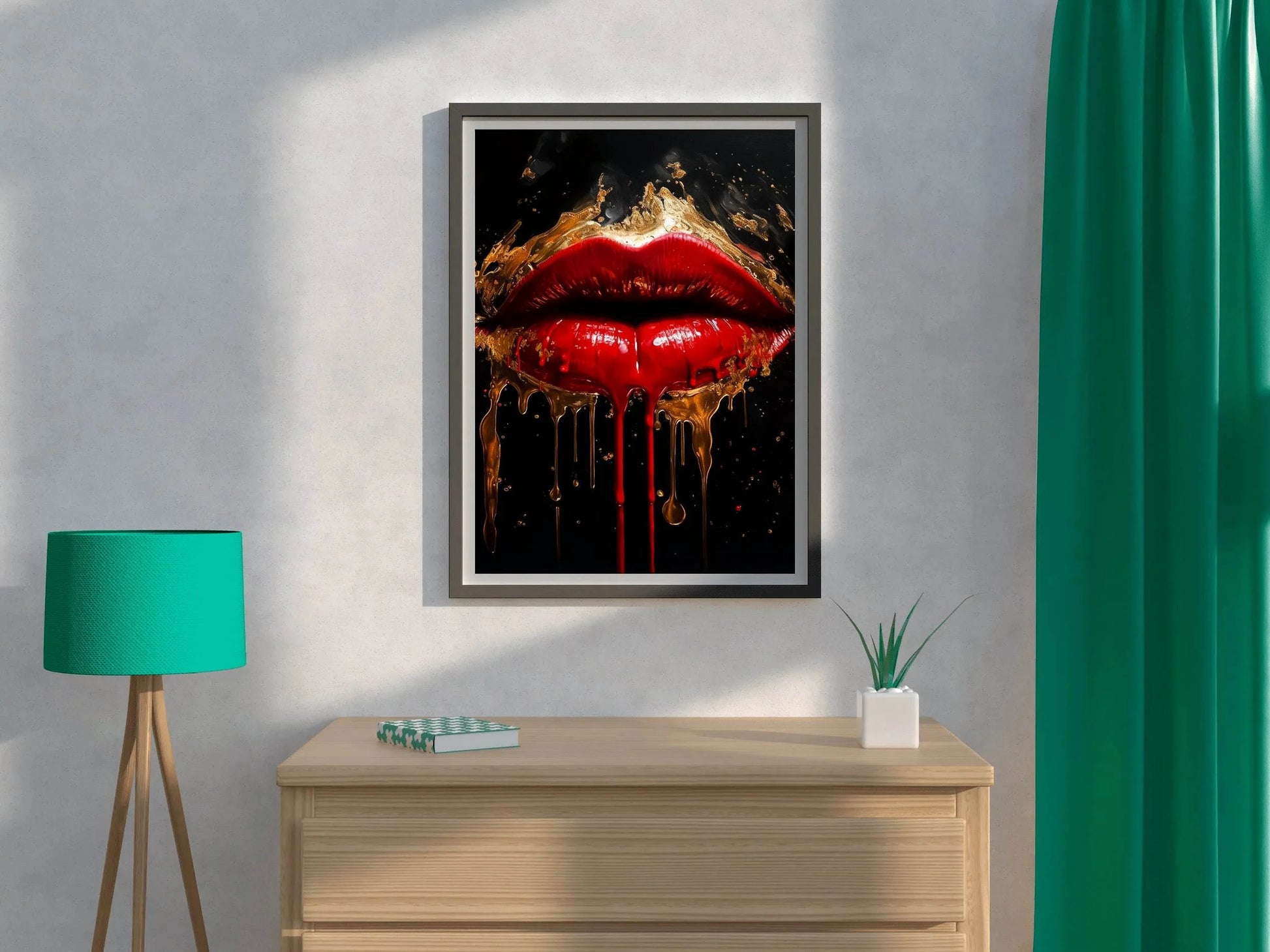 Oil Painting Of A Beautiful Woman's Lips - beink online art store