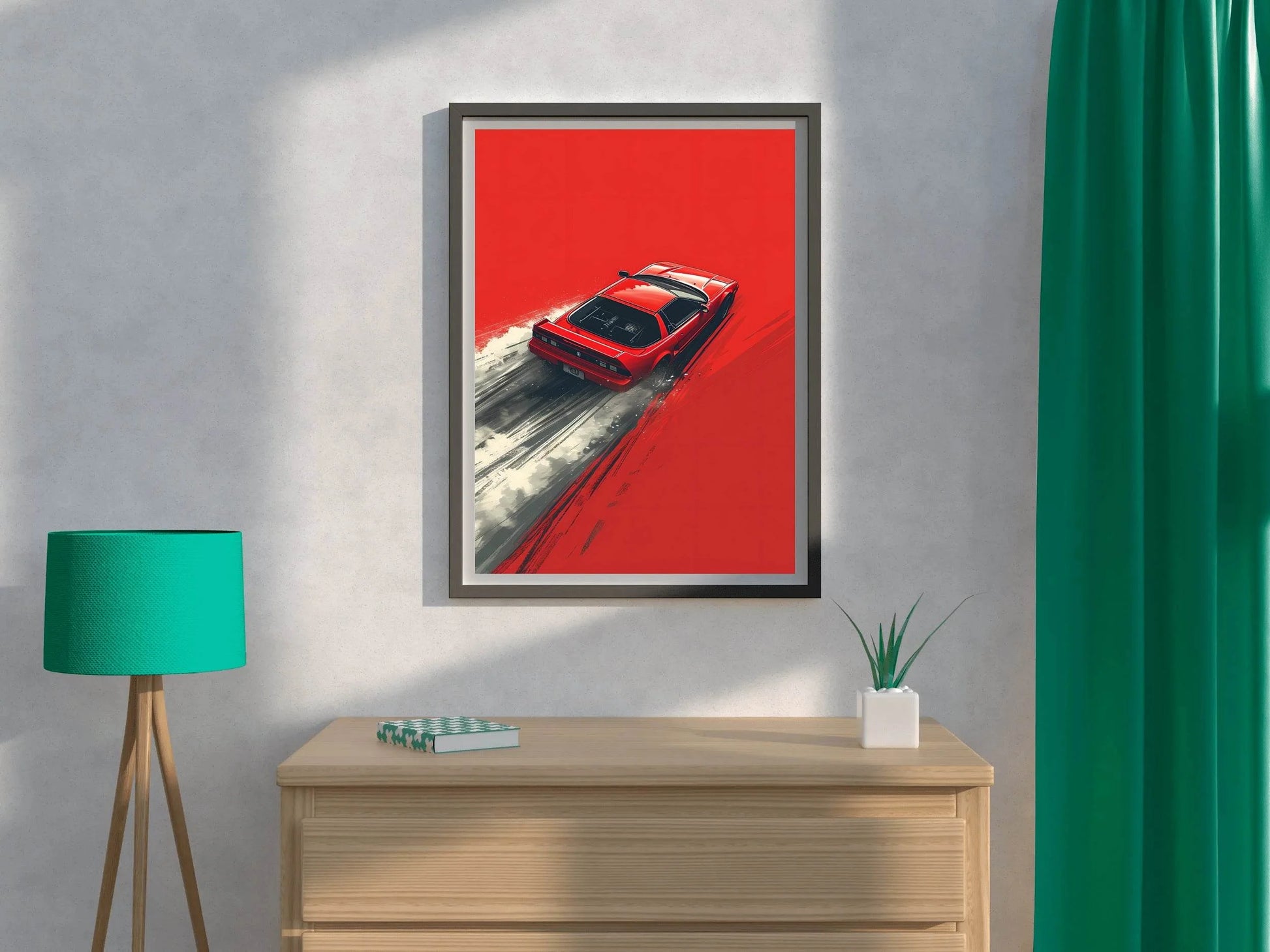 Red Sports Car & Red Background Wall Art - beink online art store
