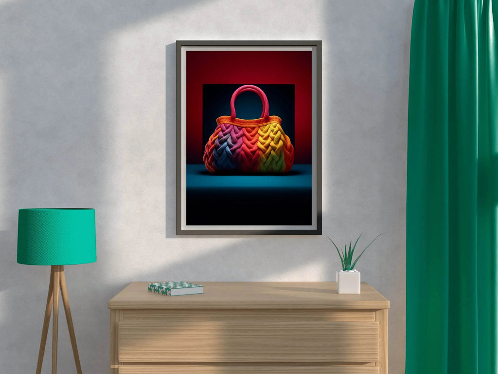 Colorful Knitted Bag Wall Art - beink online art store