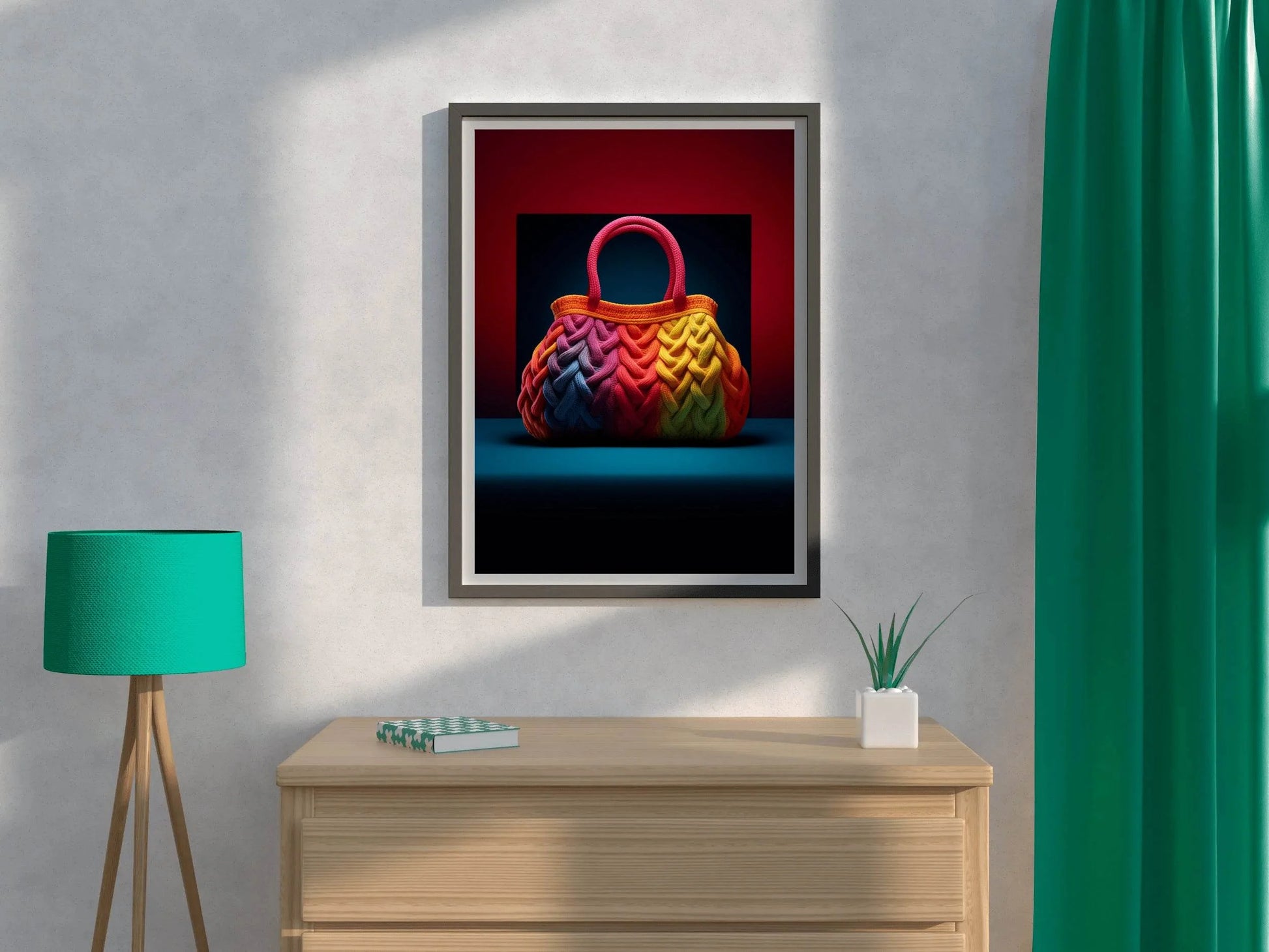 Colorful Knitted Bag Wall Art - beink online art store