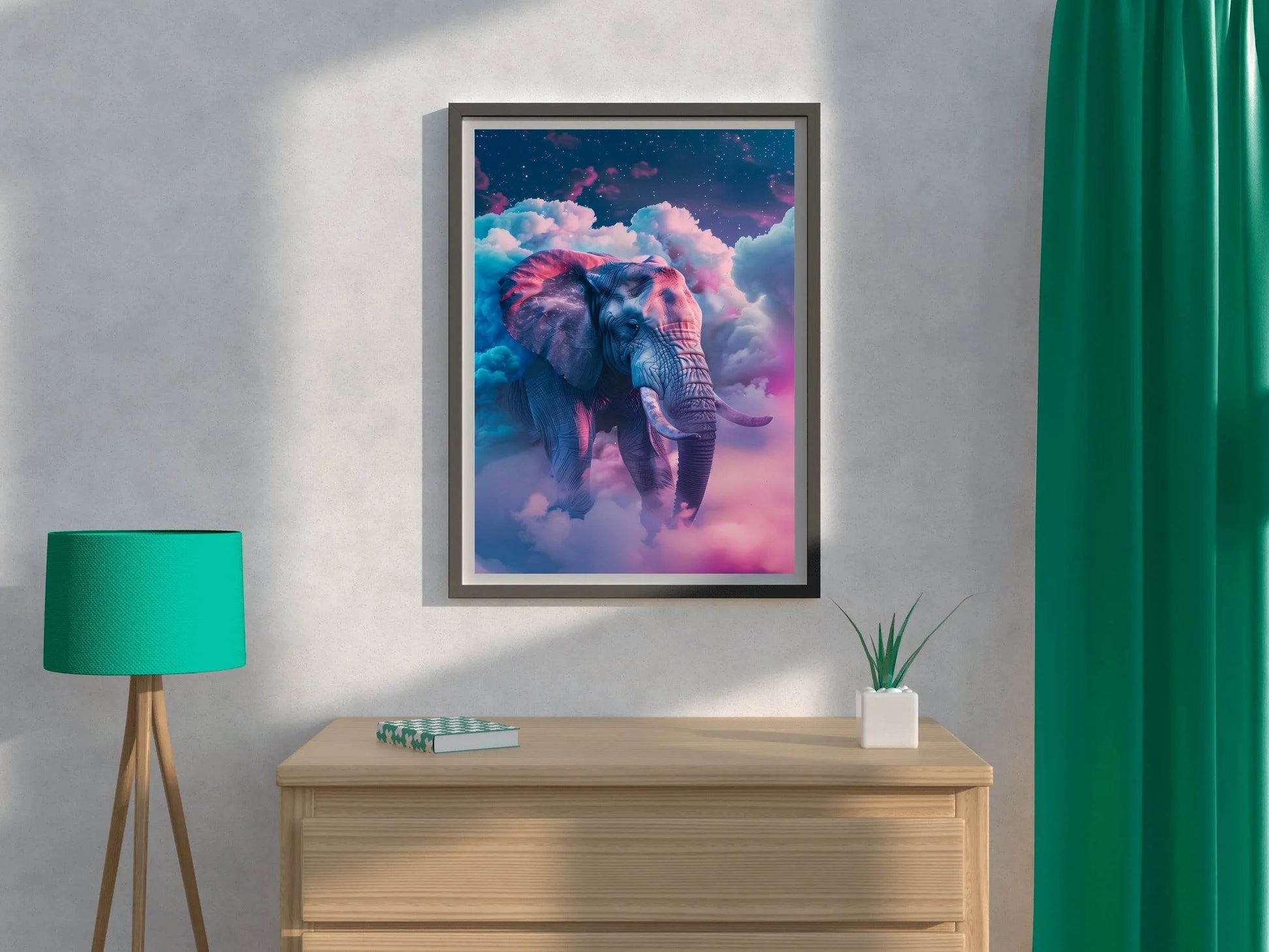 Digital Painting of Fantasy Elephant Wall Art - beink online art store