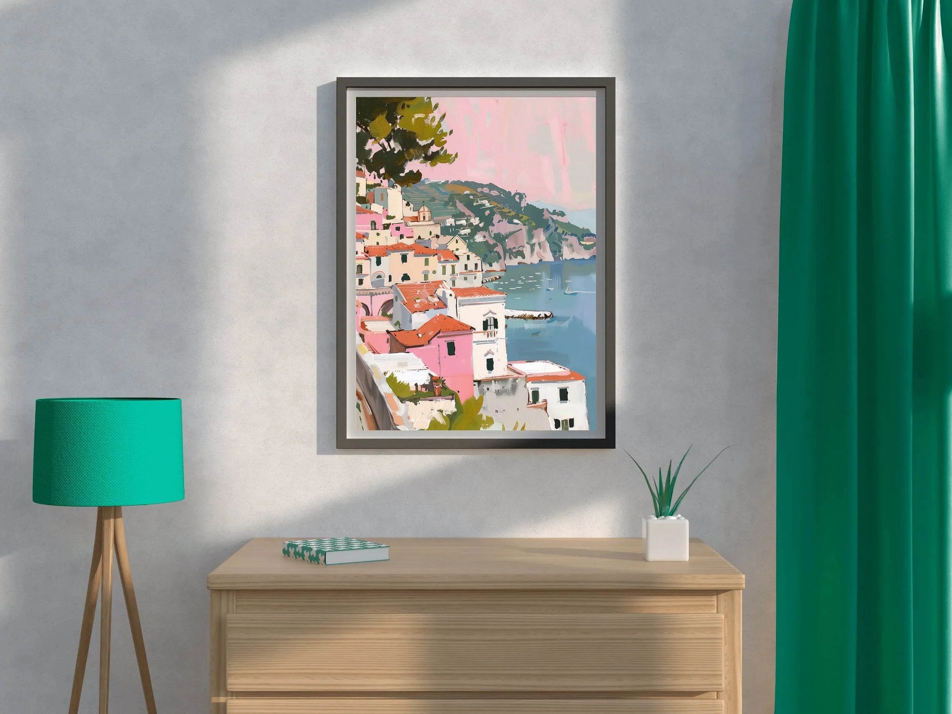 Beautiful Village By The Beach Wall Art - beink online art store