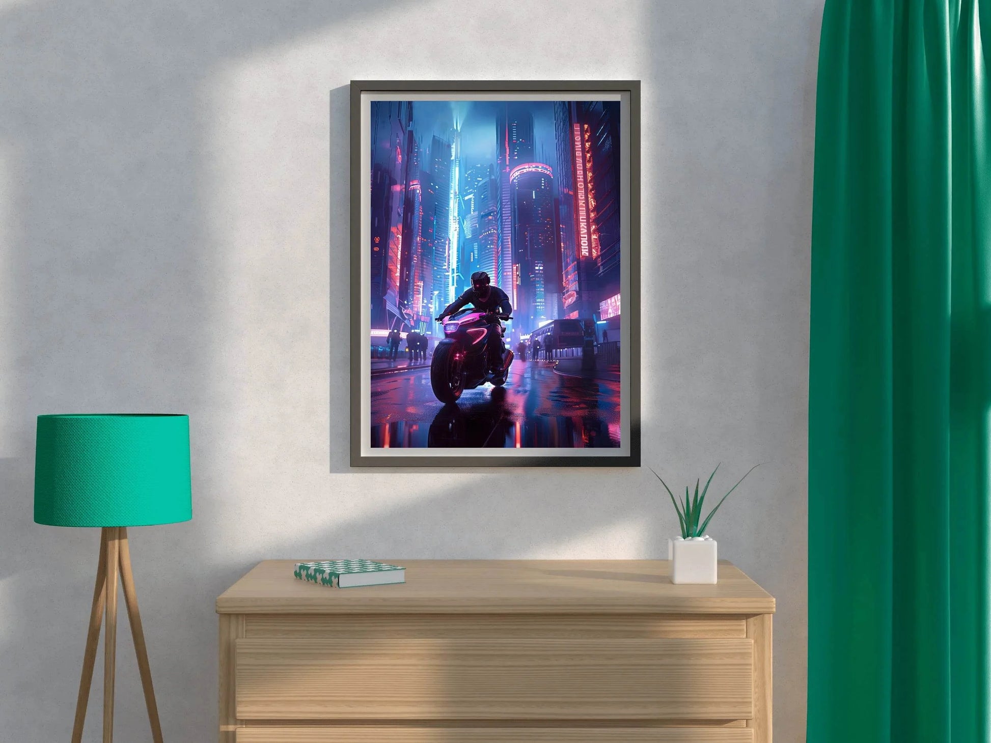 Purple Motorcycle Wall Art - beink online art store