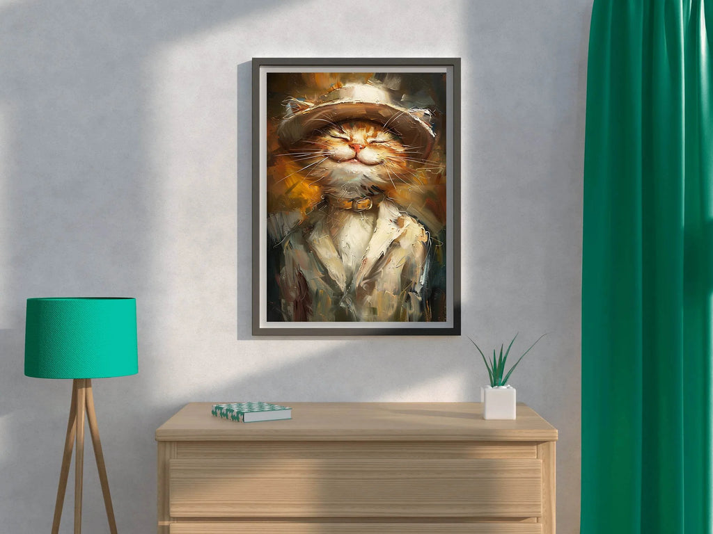 Hand Painted Picture of Boss Style Cat - beink online art store