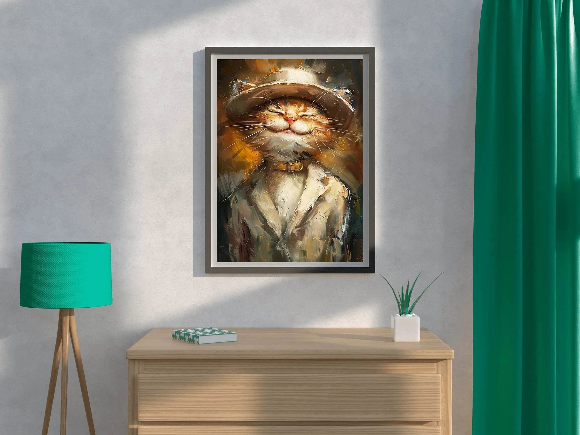 Hand Painted Picture of Boss Style Cat - beink online art store