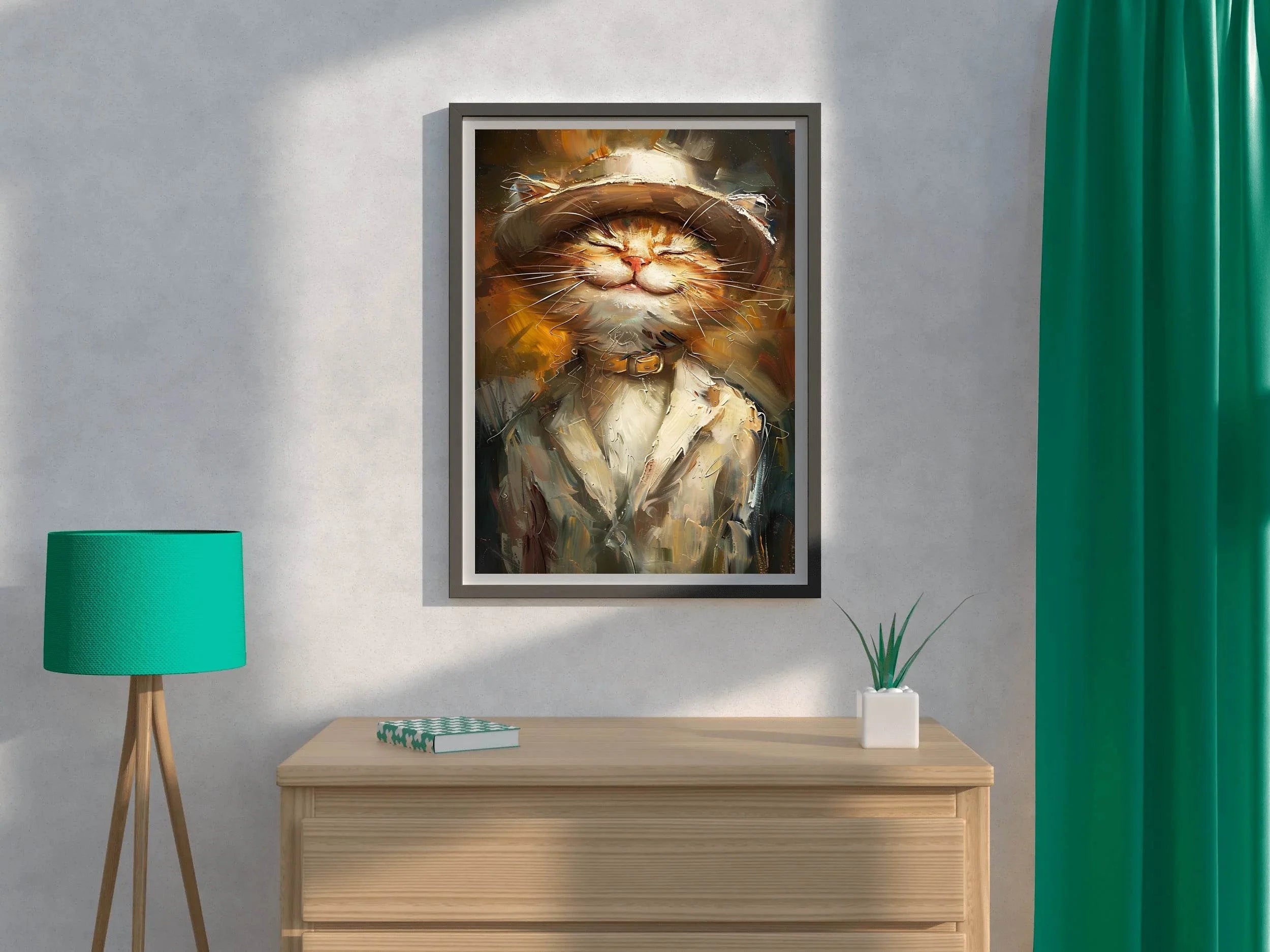 Hand Painted Picture of Boss Style Cat - beink online art store