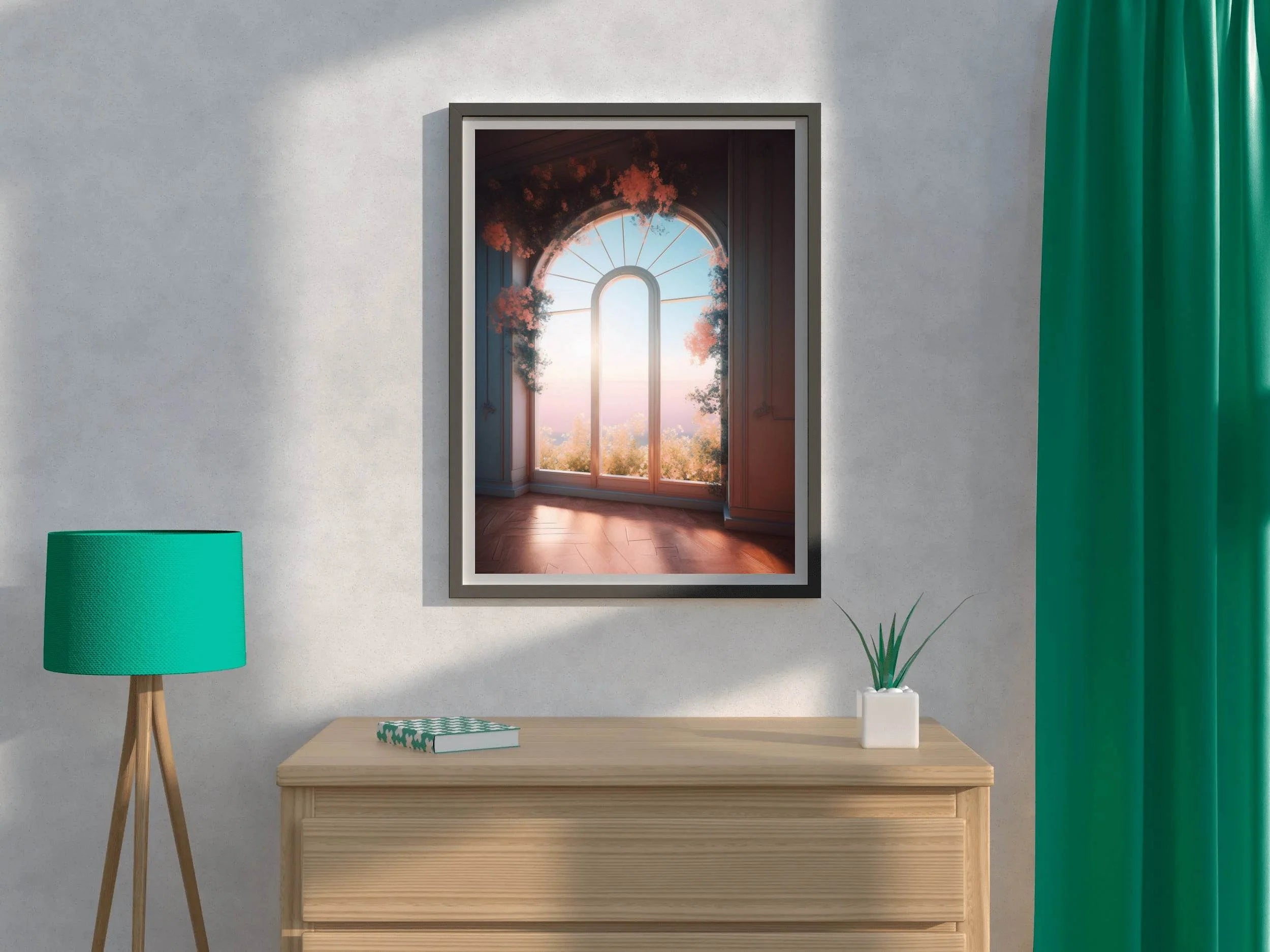 Window with Surreal and Magical Landscape Anime Wall Art - beink online art store