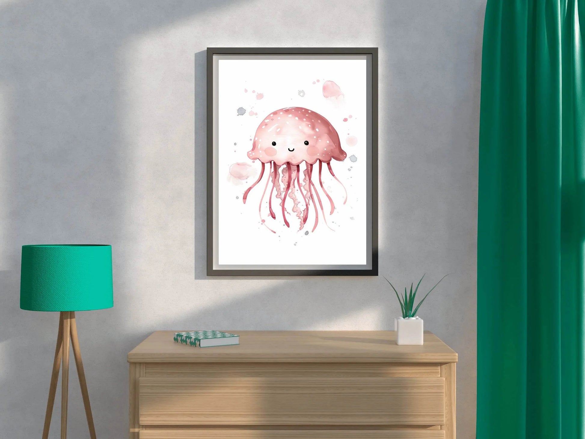 Pink Color Painting of an Octopus - beink online art store