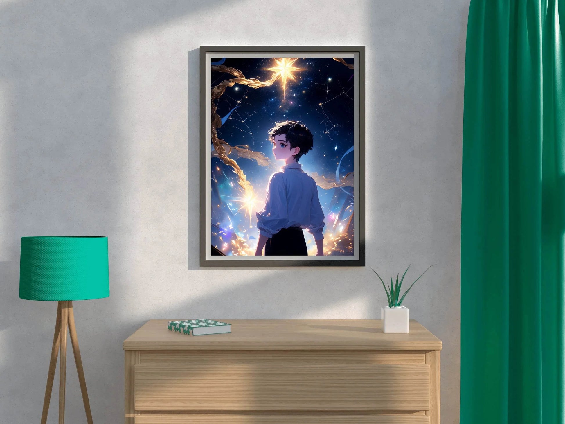 Portrait of Anime character with Stars Anime Wall Art - beink online art store