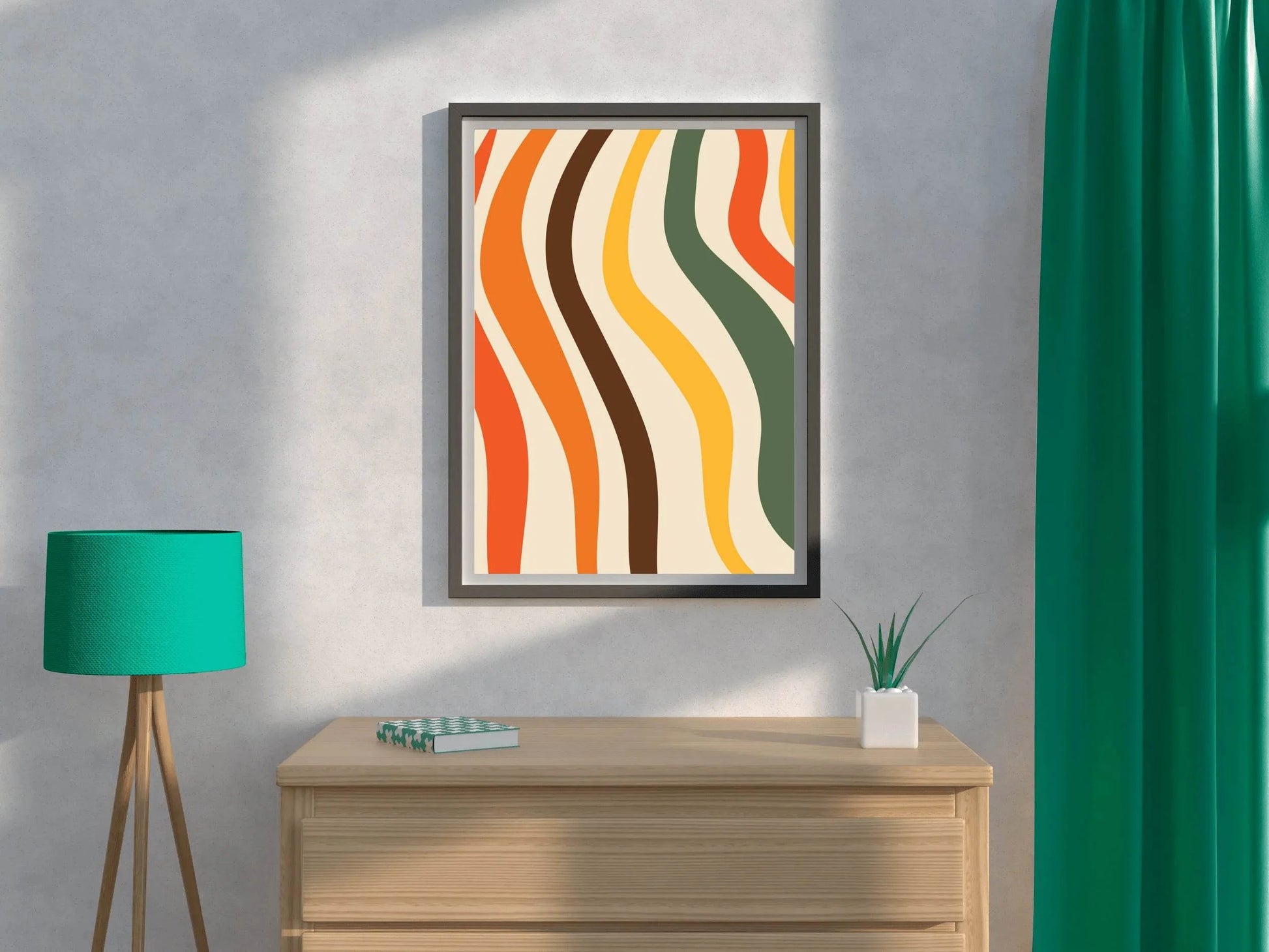 Painting Colored Wavy Lines Wall Art - beink online art store