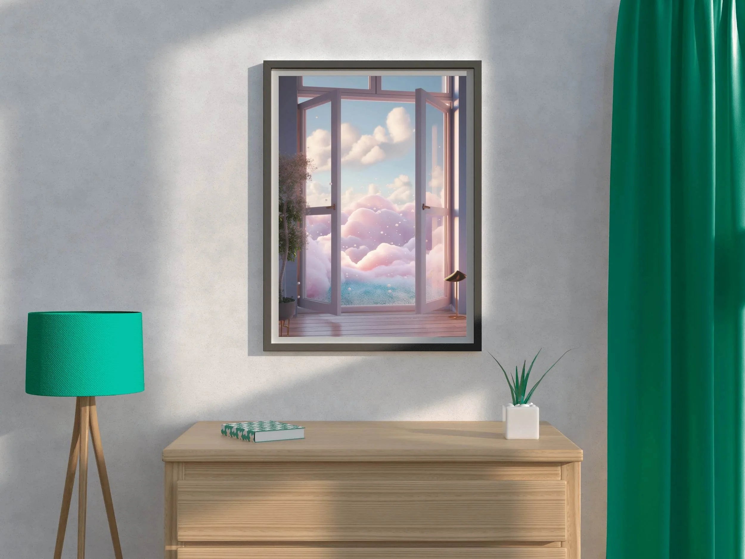Room with window and surreal view Anime Wall Art - beink online art store