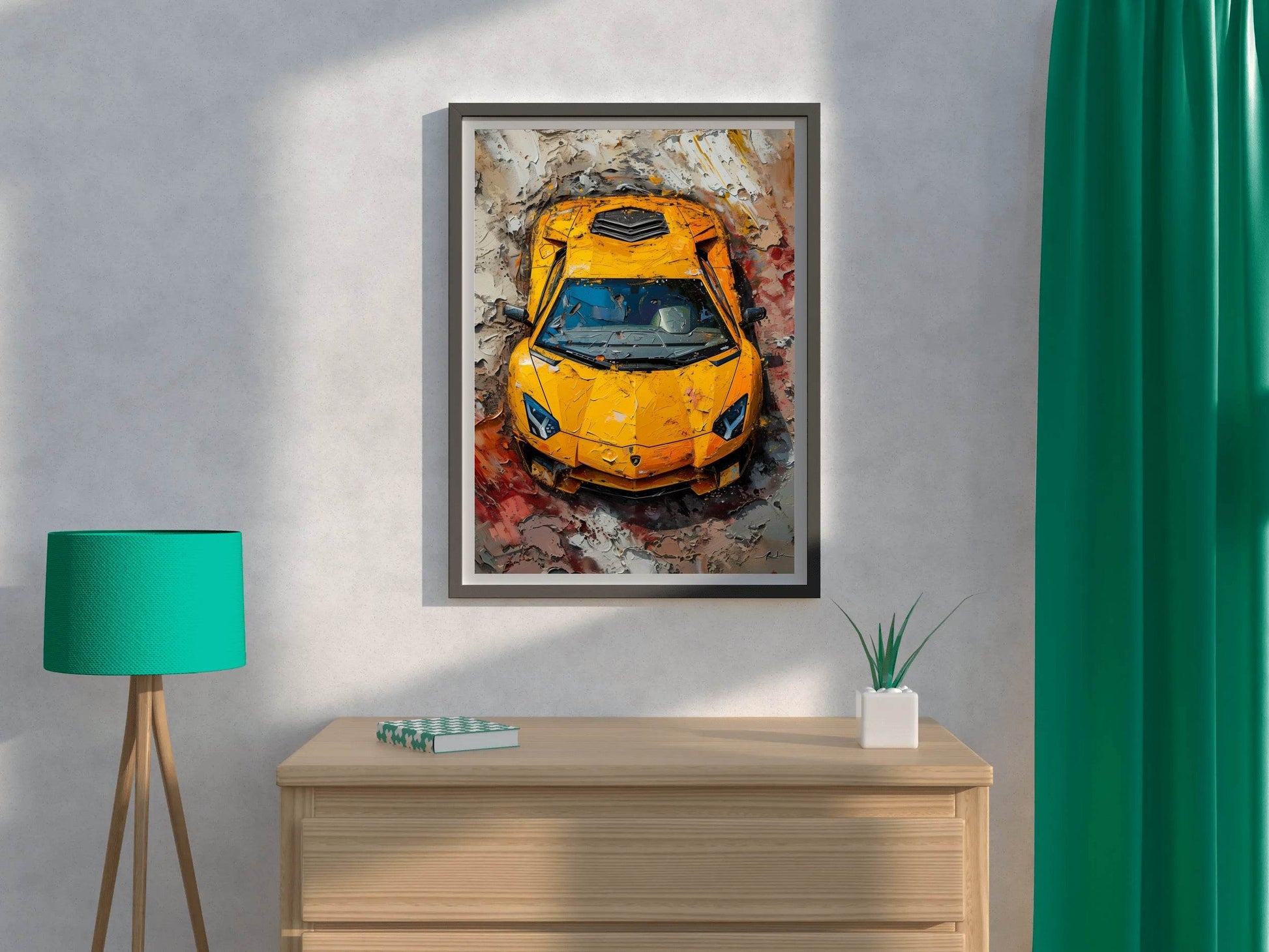 Yellow Lamborghini Wall Art - beink online art store