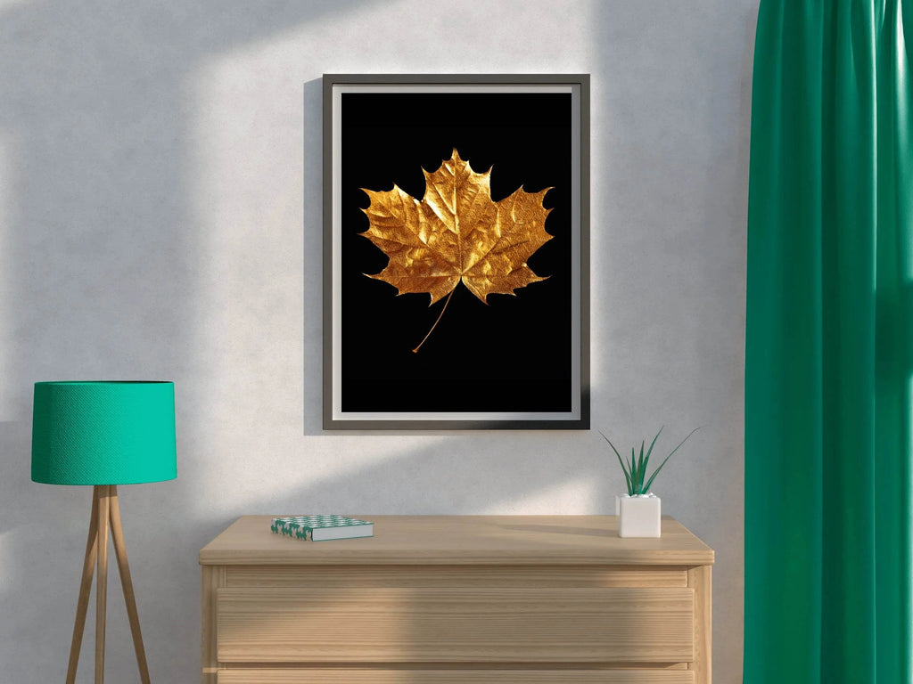 Golden Plantain Leaf Wall Art - beink online art store