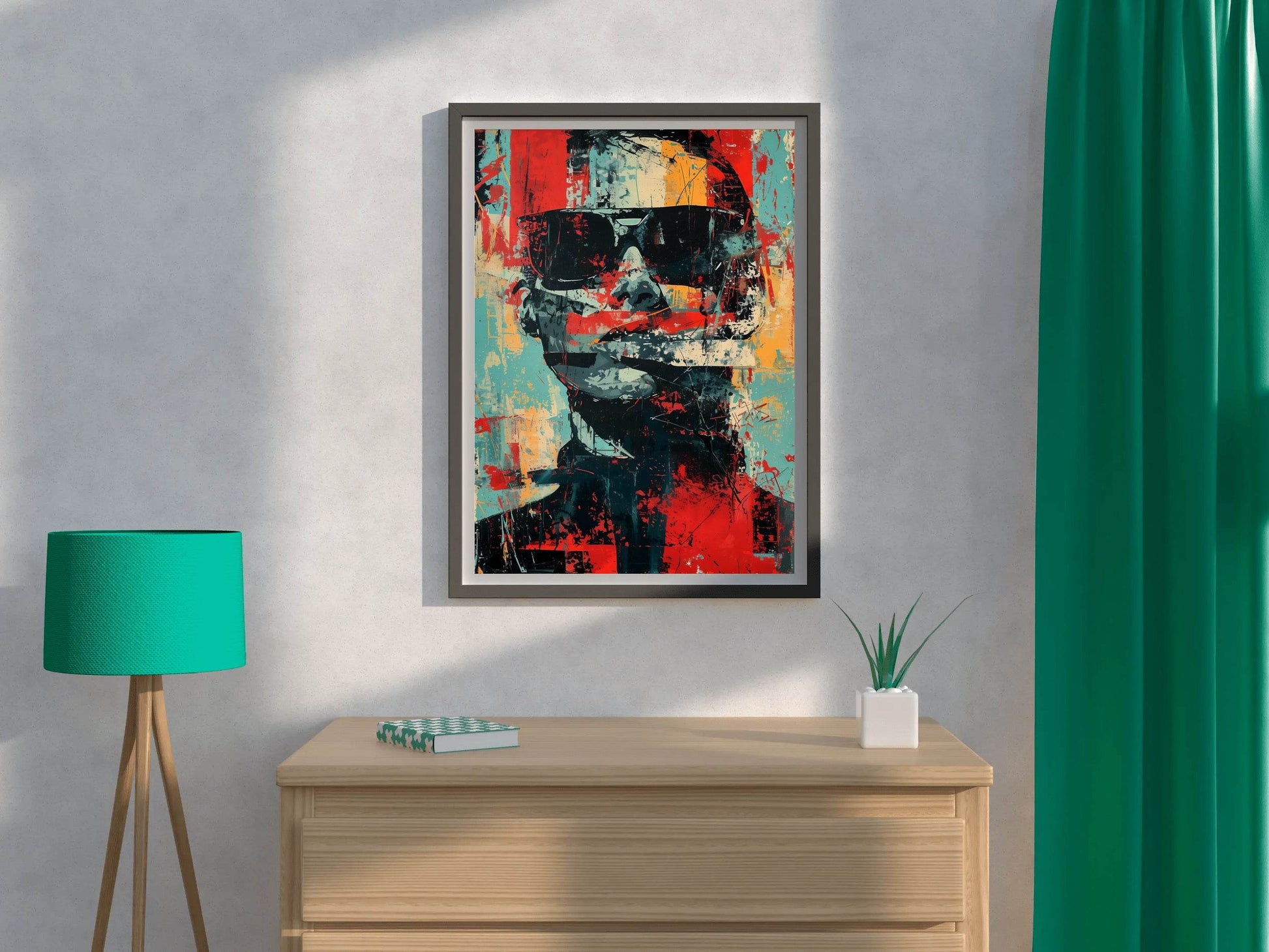 Oil Paint Strokes of Funky Man With Glasses Wall Art - beink online art store