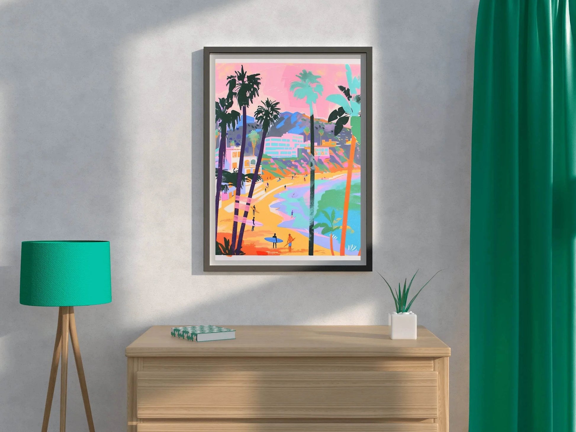 Painting Palm Tree On The Beach Wall Art - beink online art store