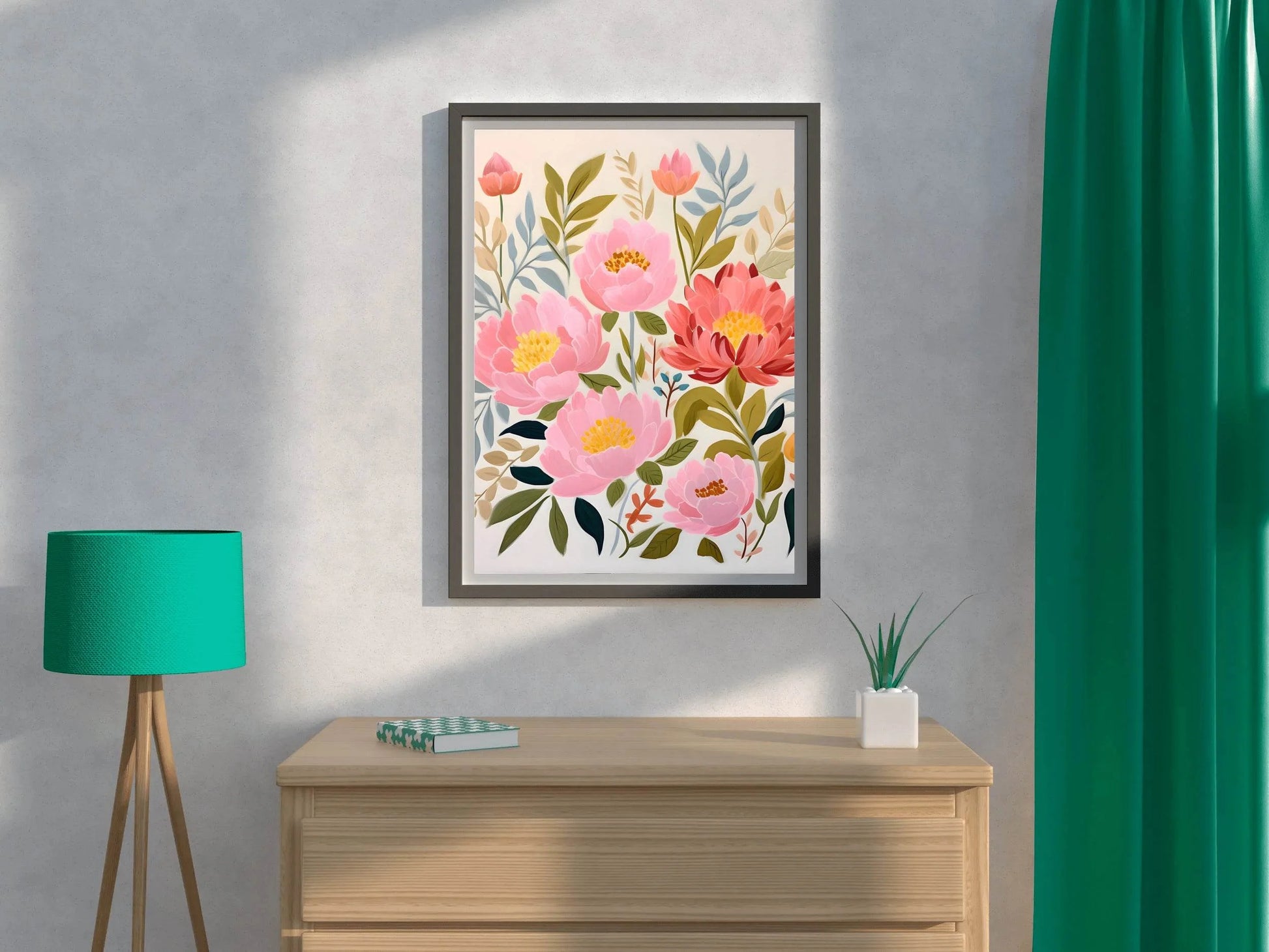 Watercolor Floral Background Wall Art - beink online art store