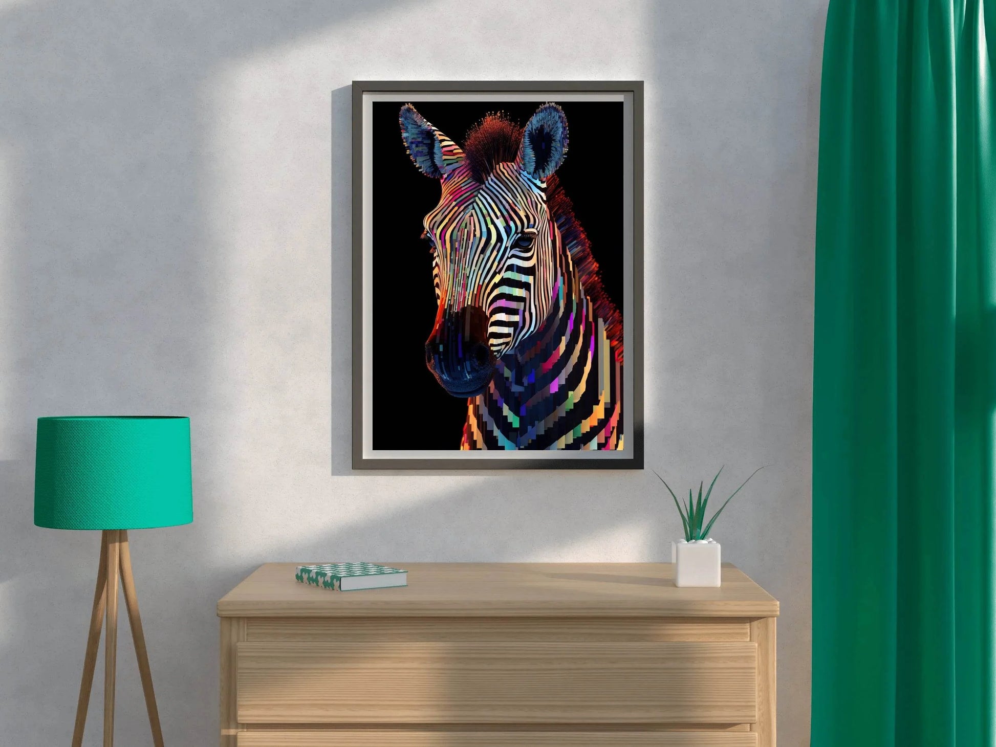 Painting of Zebra Face Animal Wall Art - beink online art store
